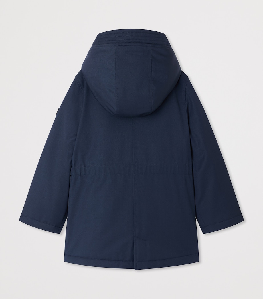 Bonpoint Faux Fur-Lined Hooded Coat (4-8 Years) Marine Image 2