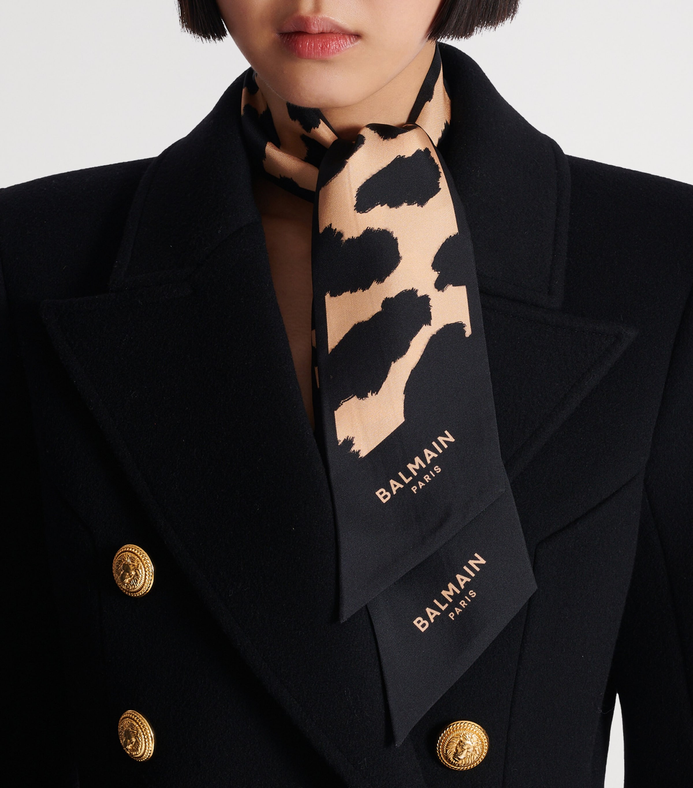 Silk Leopard Print Bandana GBA BEIGE/NOIR Image 2