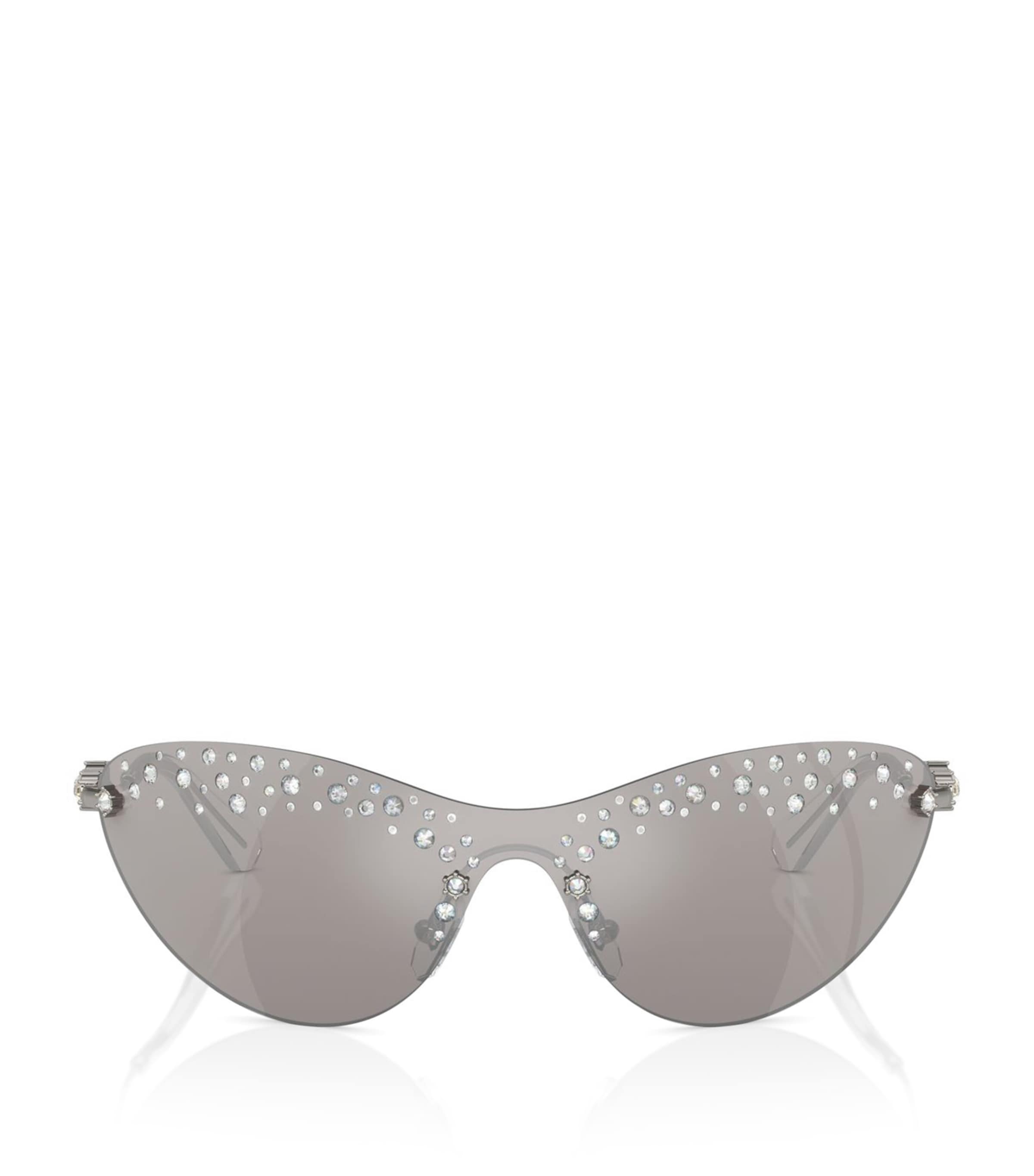 Swarovski Sk 7023 40096g 37mm Womens Irregular Sunglasses In Grey