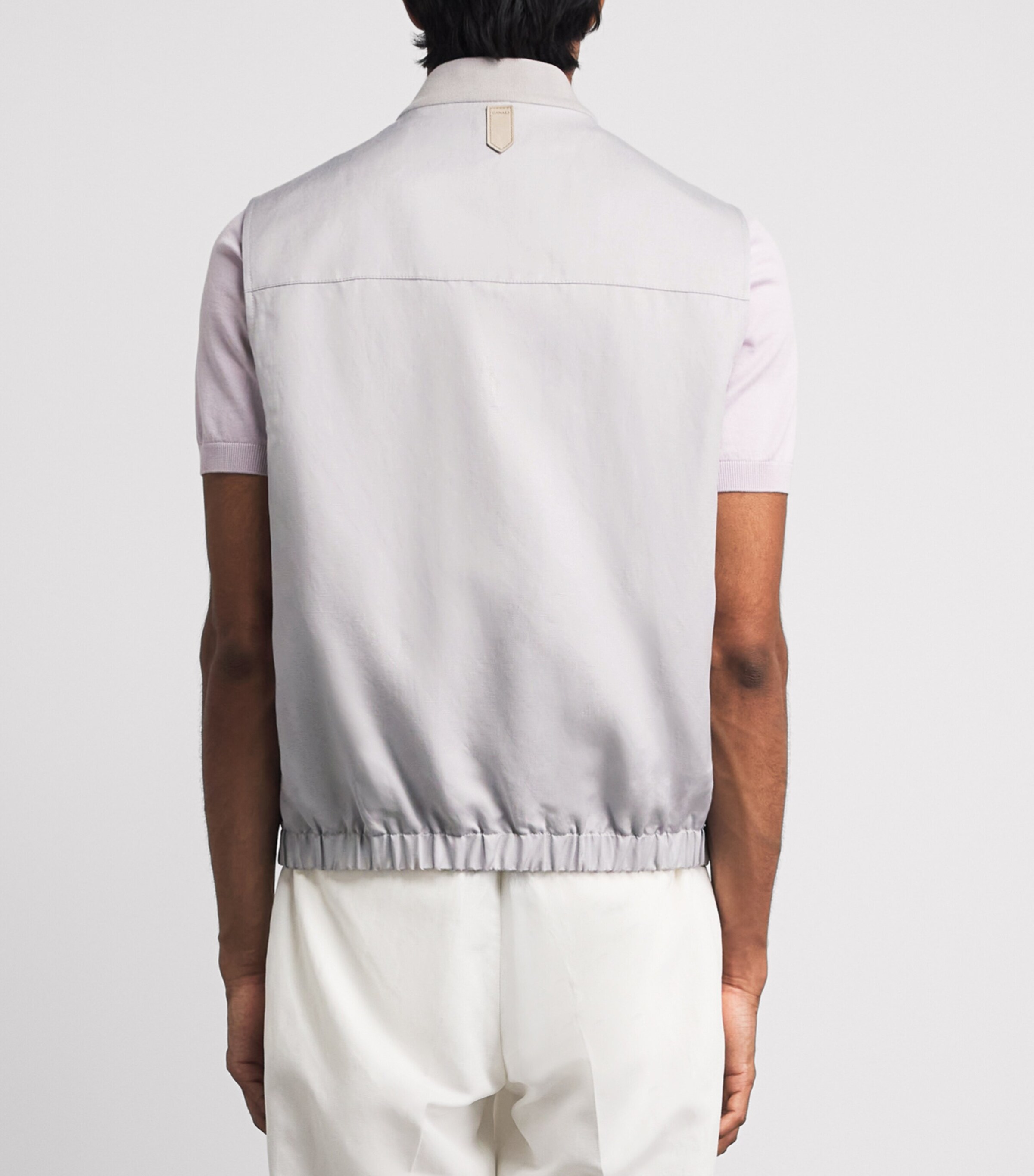 Canali Mens Linen-Silk Reversible Gilet Image 5