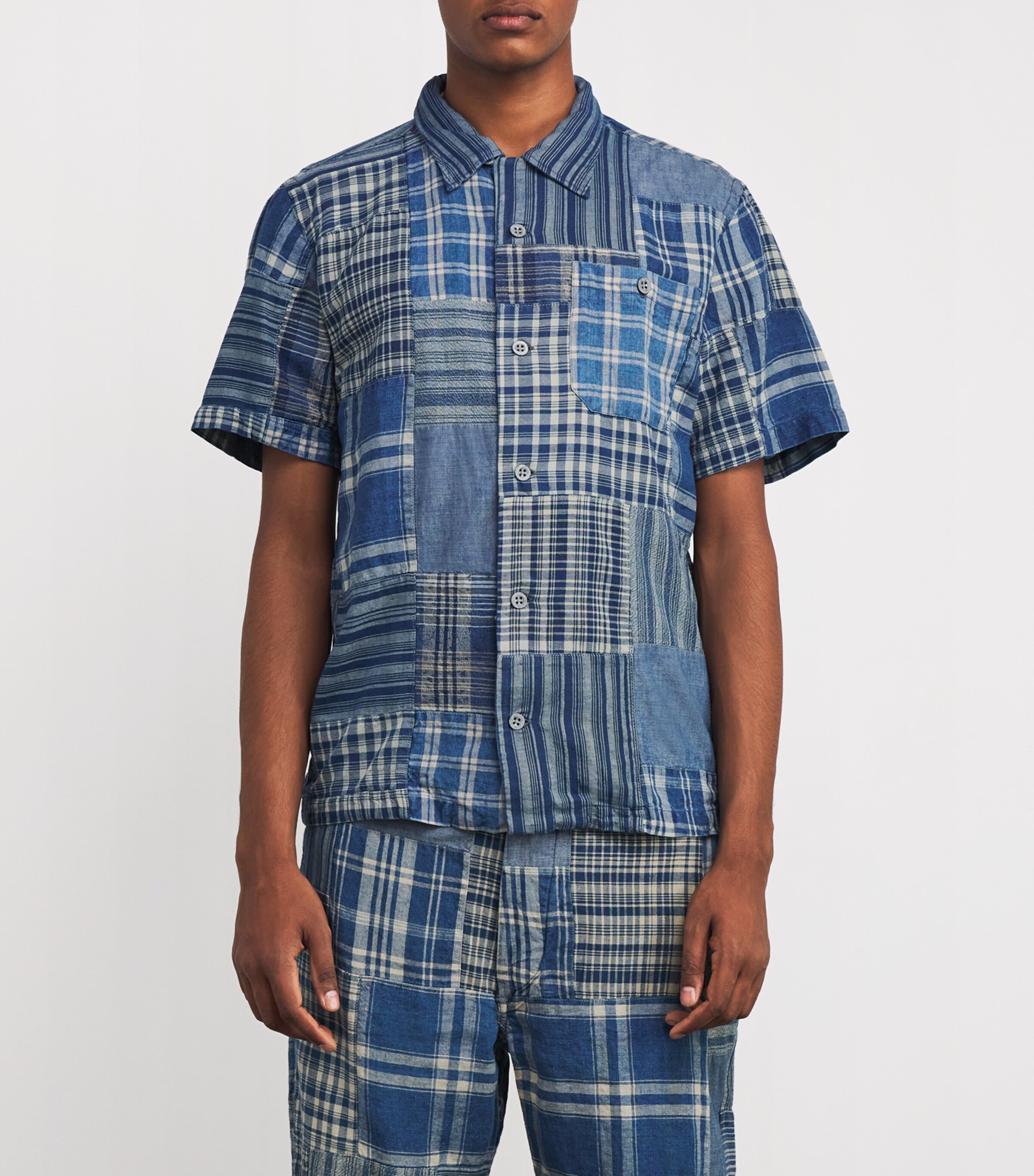 Polo Ralph Lauren Mens Cotton-Linen Patchwork Shirt Indigo Image 3