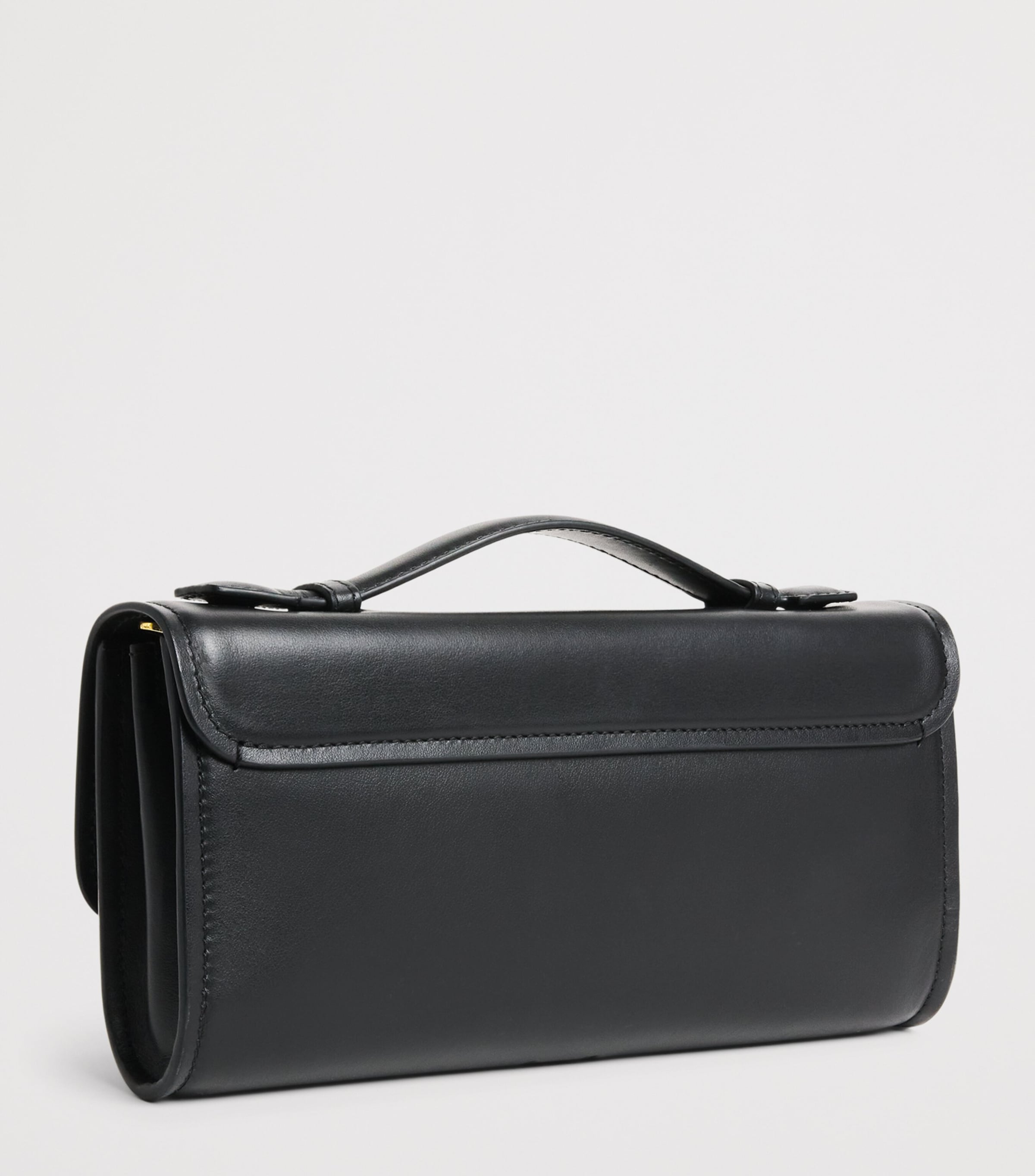 Harrods Leather Snaffle East West Purse Black Image 3