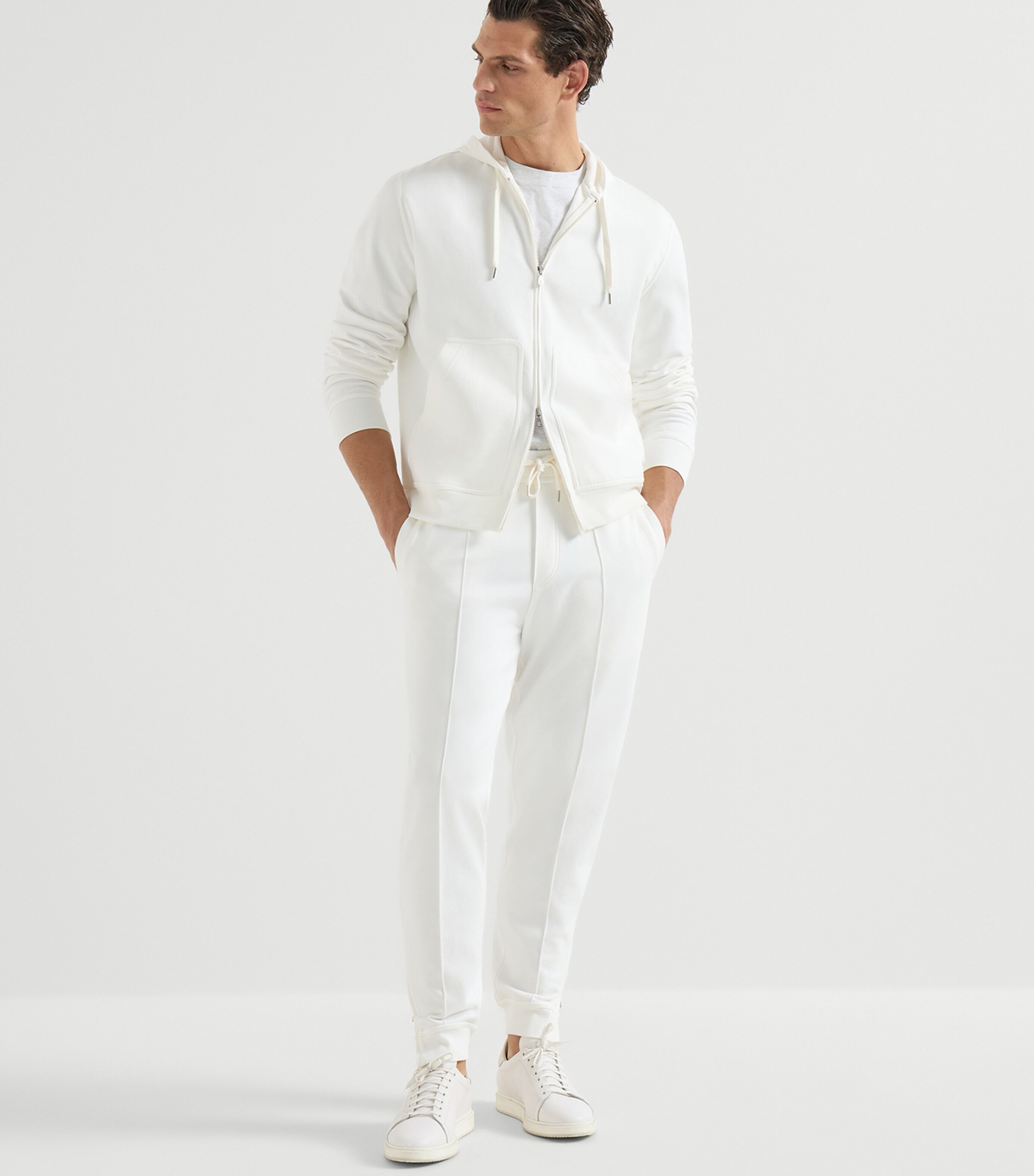 Brunello Cucinelli Mens Cotton-Blend Zip-Up Hoodie Image 4