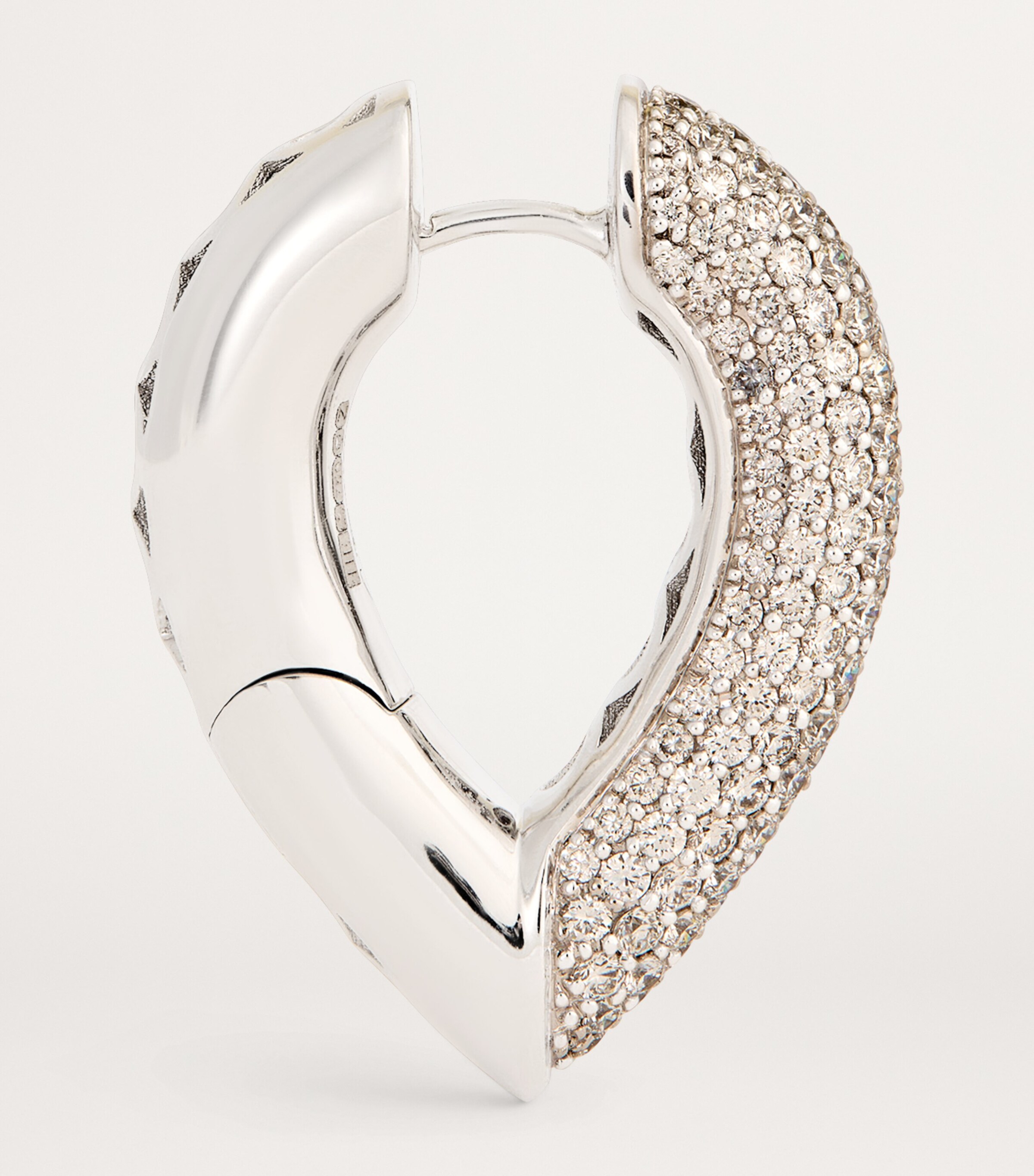 Big White Gold and Diamond Drop Link Earrings WHITE GOLD Image 3