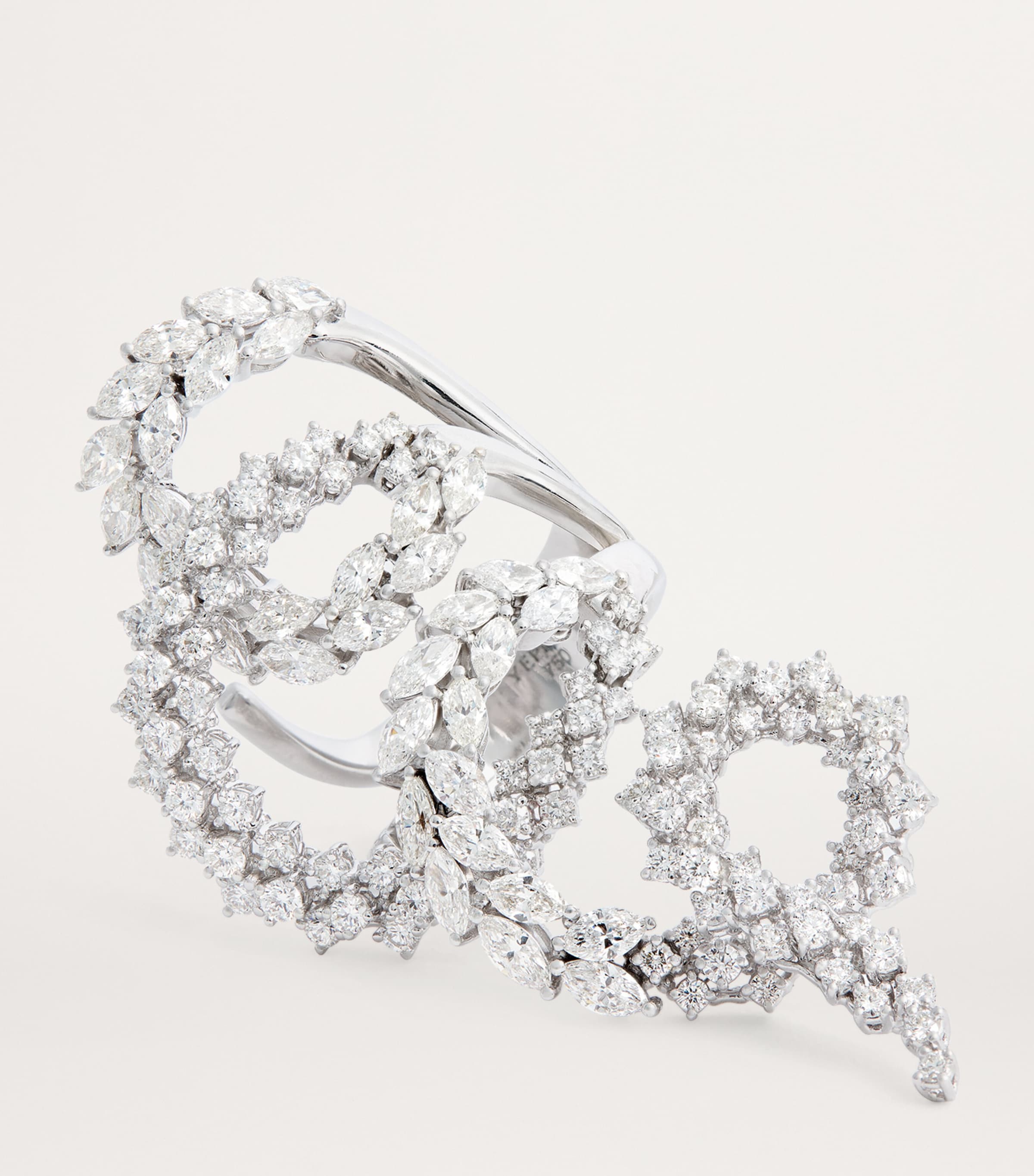 White Gold and Diamond Y-Not Ring (Size 54) WHITE GOLD Image 6