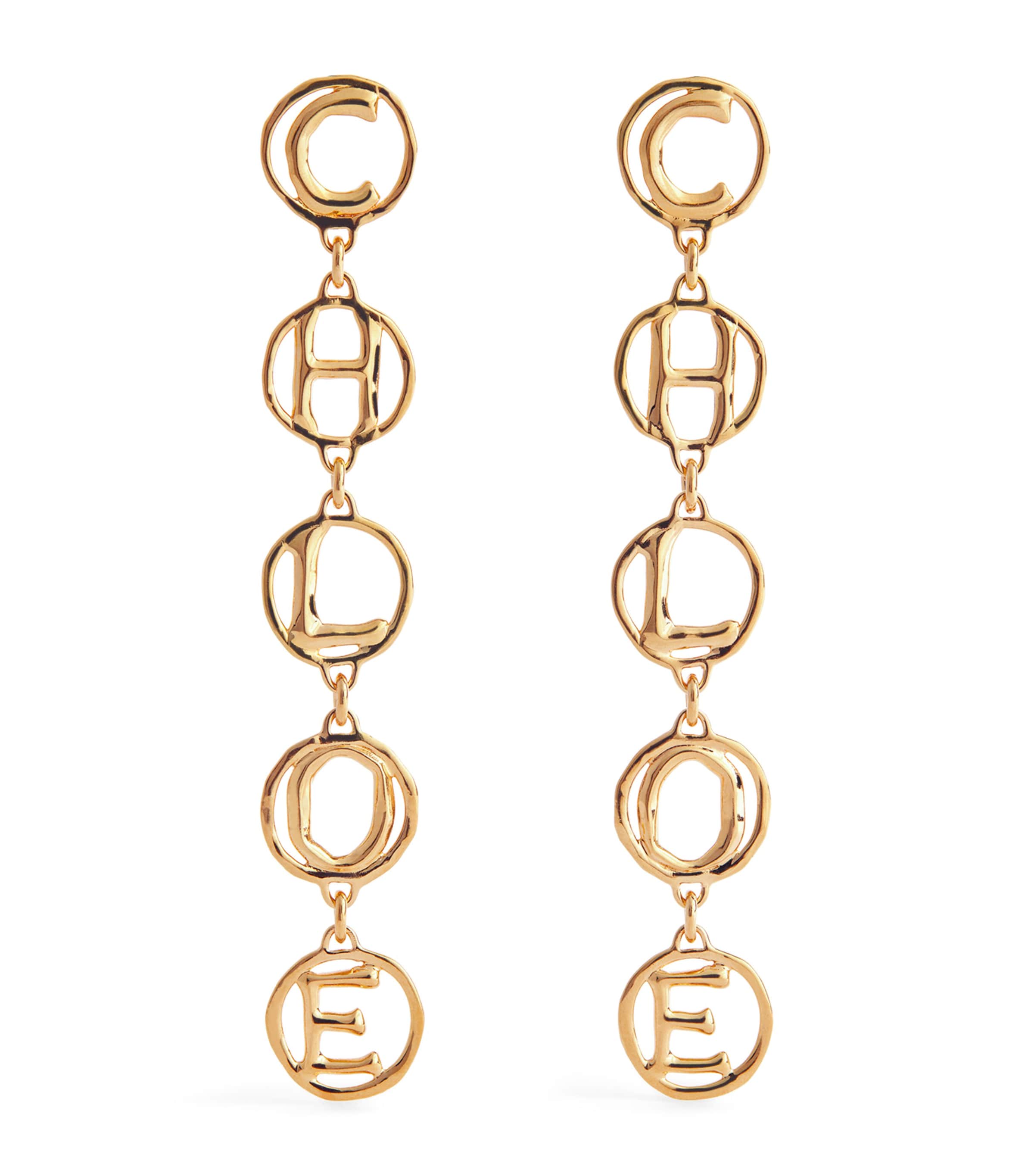 Script Earrings VINTAGE GOLD Image 1