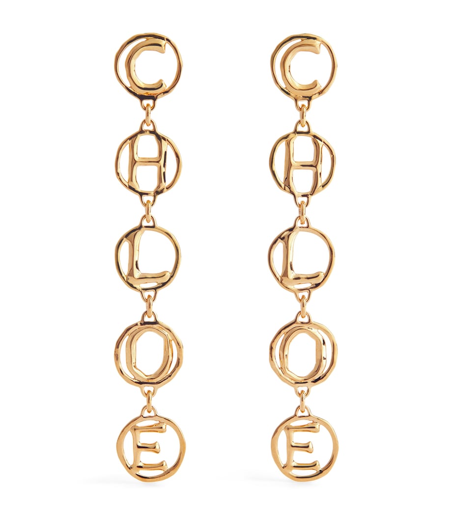 Script Earrings VINTAGE GOLD Image 1