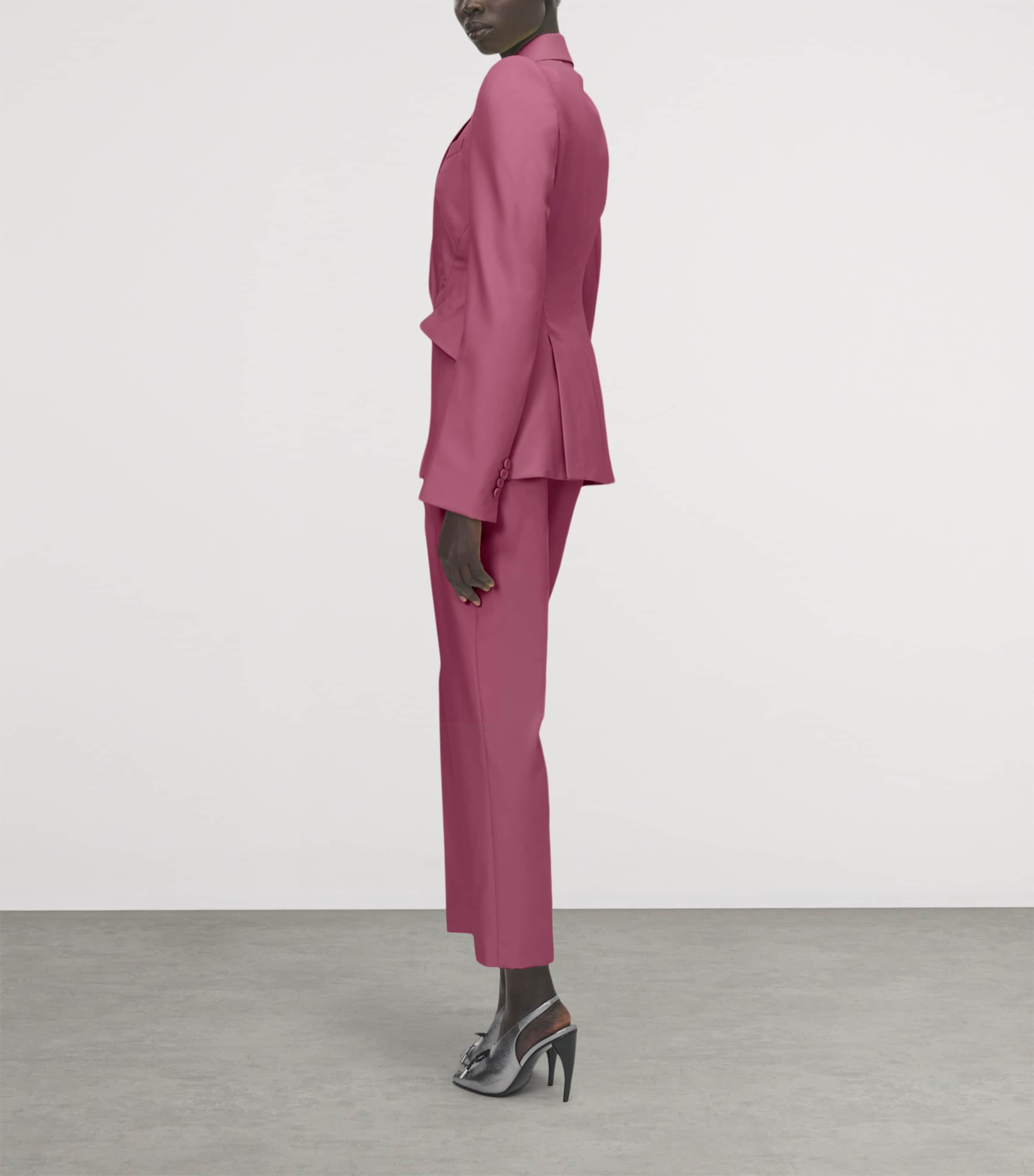 McQueen Womens Wool Single-Breasted Jacket Image 4