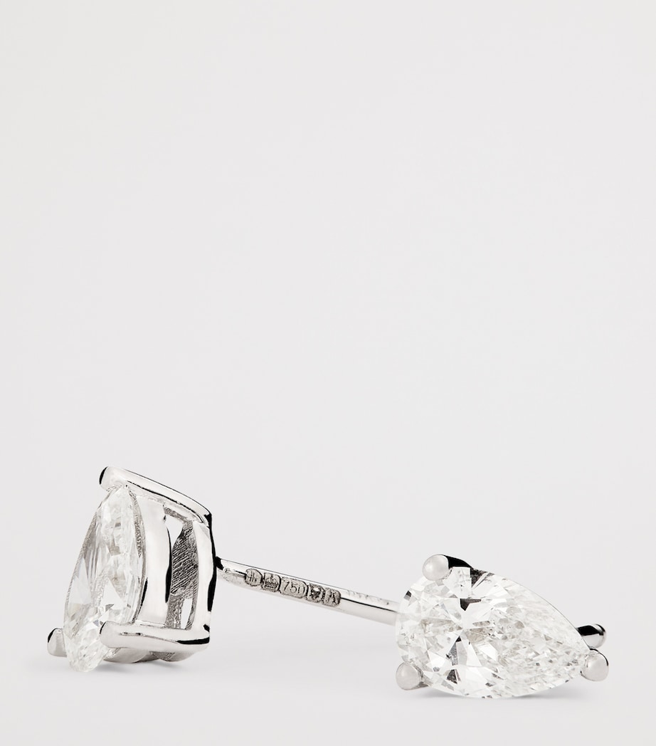 White Gold and Diamond Pear Stud Earrings (0.50ctw) WHITE GOLD Image 5