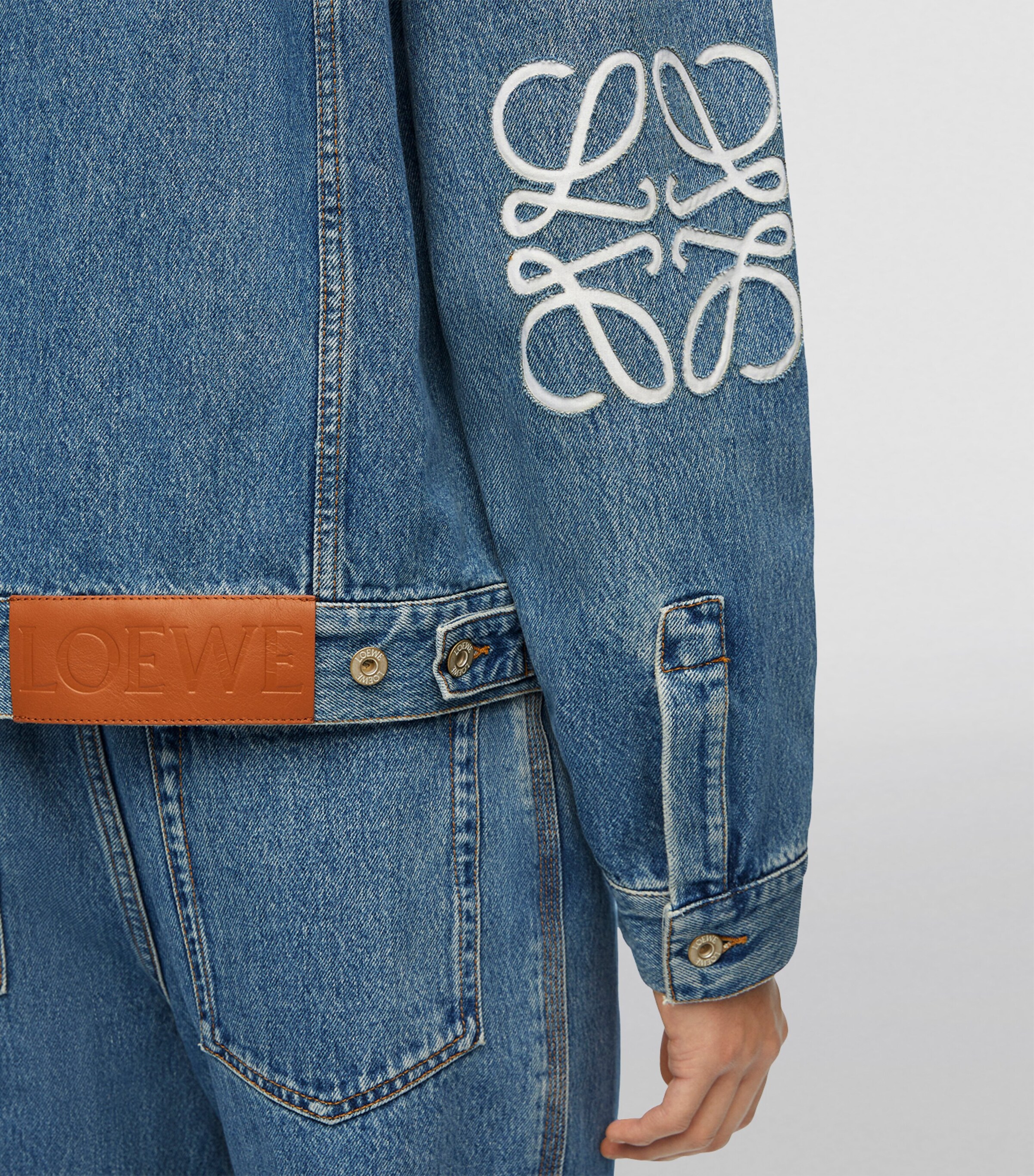 Anagram Patch Denim Jacket MID BLUE DENIM Image 5