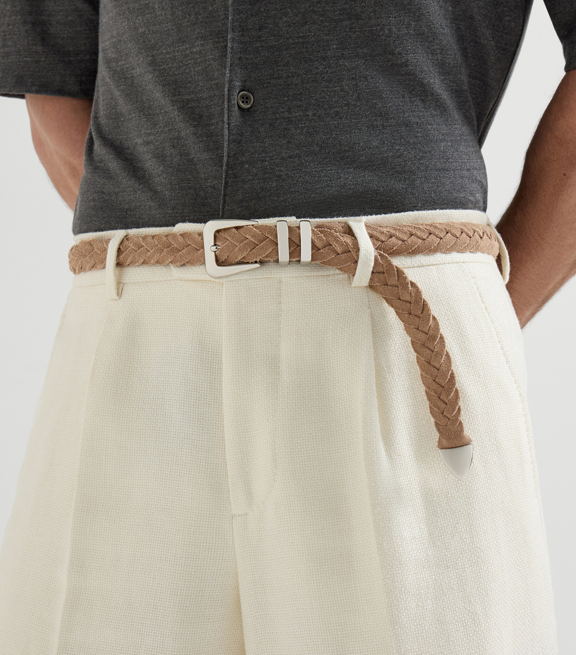 Brunello Cucinelli Leather Braided Belt Image 2