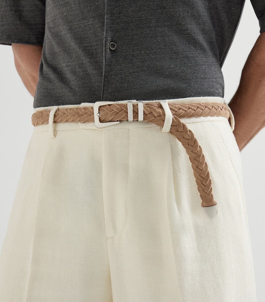 Brunello Cucinelli Leather Braided Belt Image 2