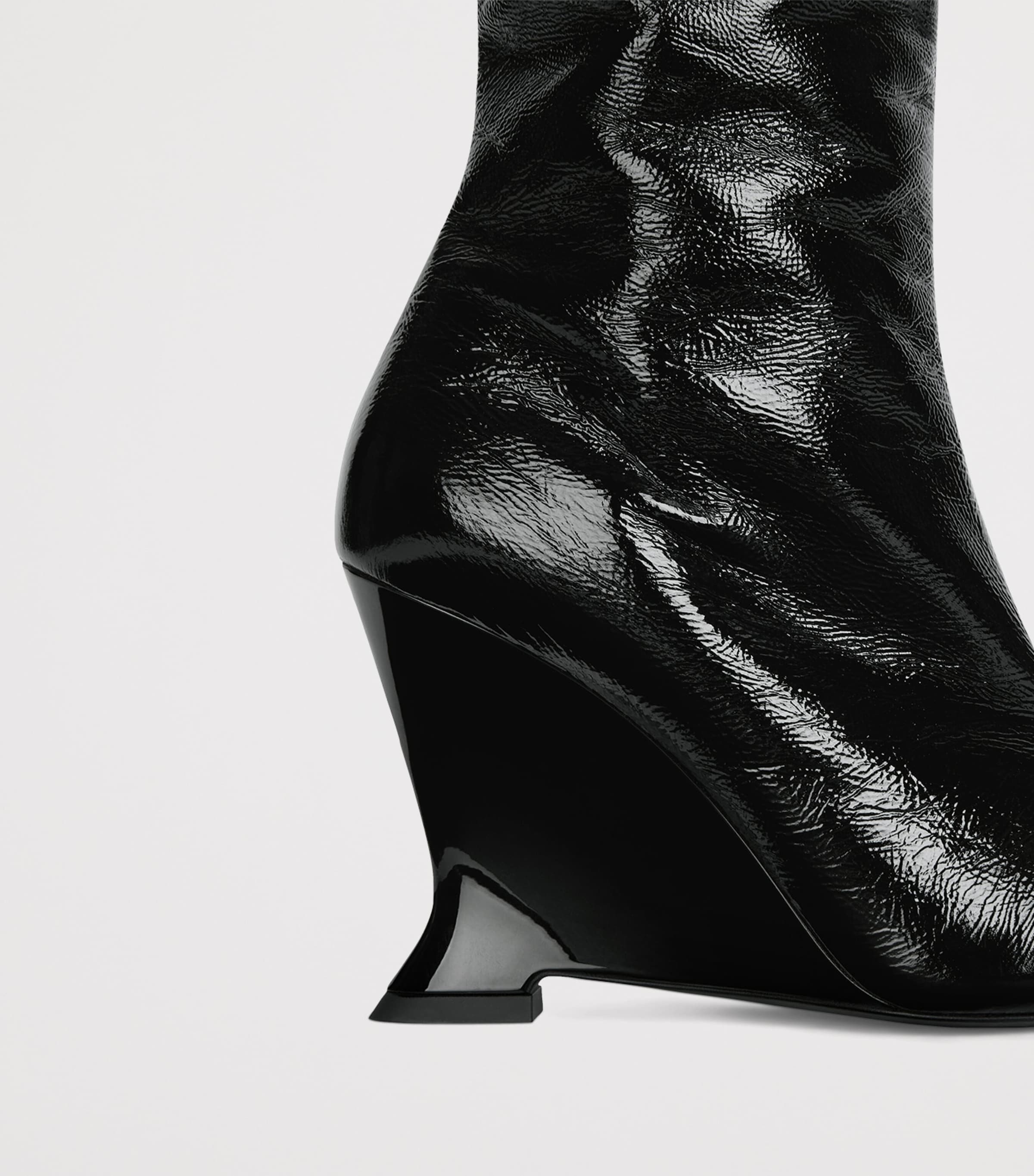 Balmain Leather Wedge Ankle Boots Noir Image 7