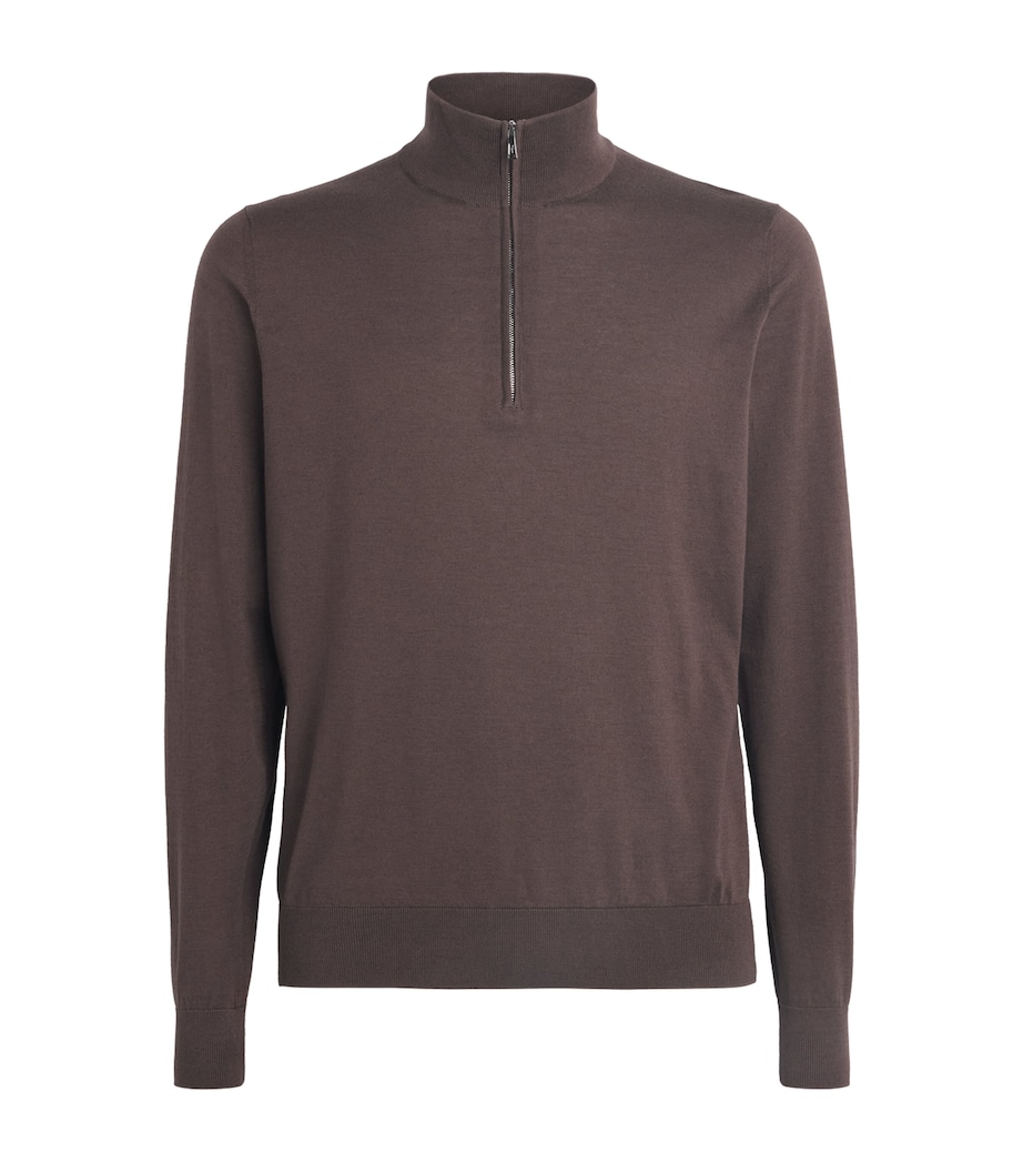 Fioroni Cashmere Mens Sea Island Cotton-Cashmere Quarter-Zip Sweater Image 1