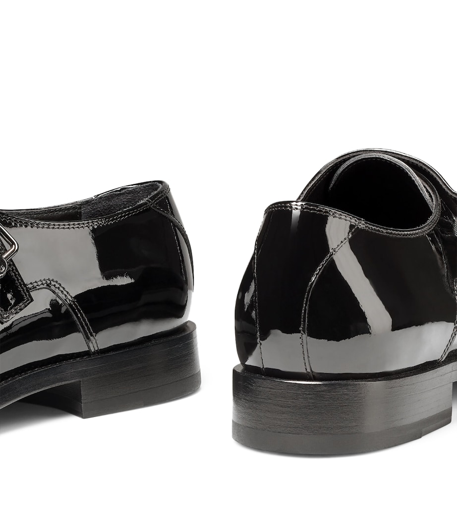 Finnion Monk Strap Leather Shoes BLACK Image 6