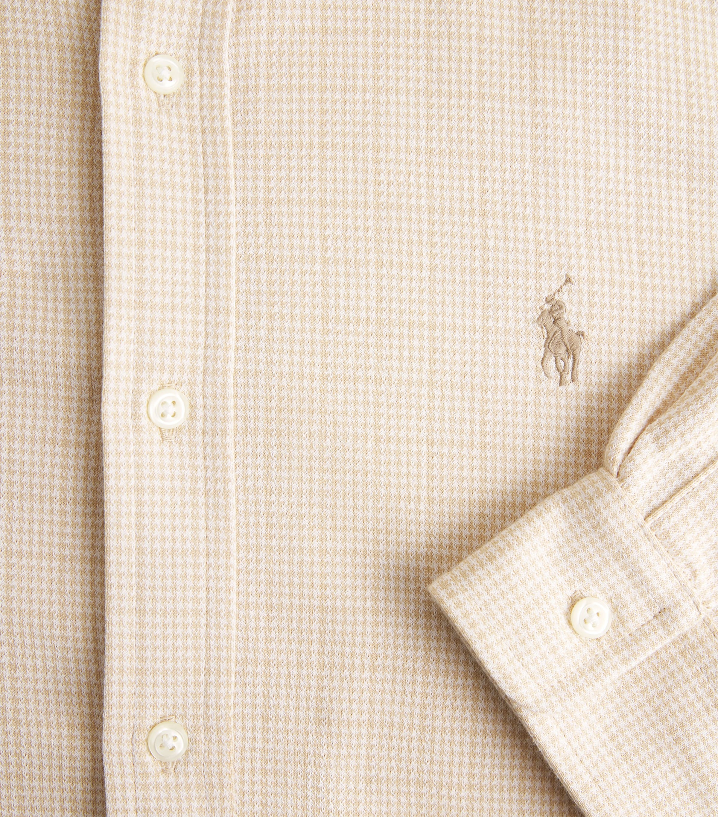 Polo Ralph Lauren Mens Cotton Check Shirt Gln Pld Snd Dune/wht Image 6