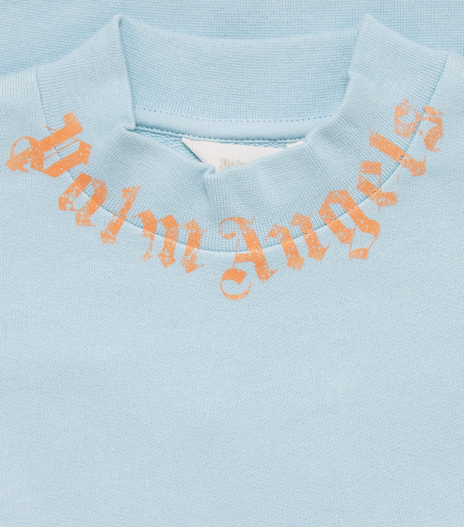 Palm Angels Kids Cotton Logo Sweatshirt (4-12+ Years) Bimbo/bby Blu Image 3