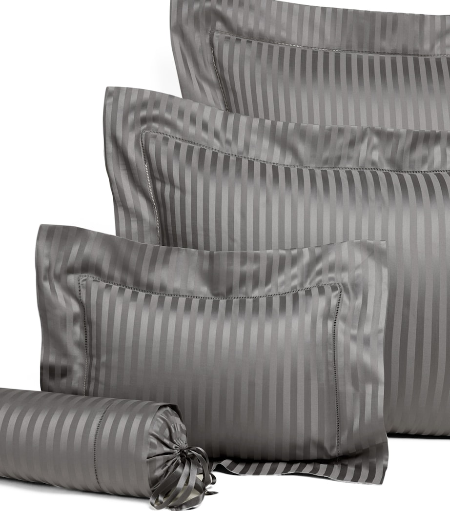 Raso Rigato Pillowcase (50cm x 75cm) CHARCOAL Image 2