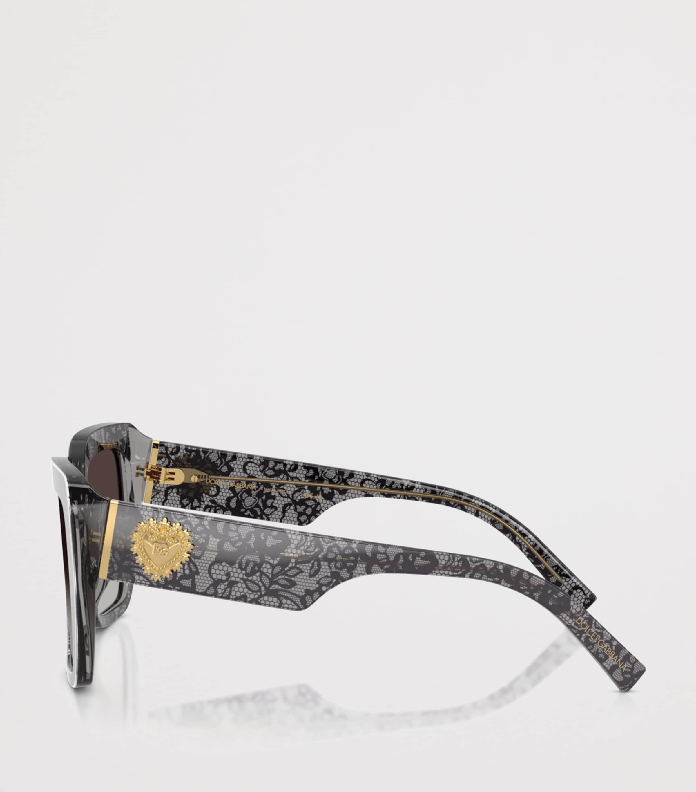 Dolce&Gabbana Lace Print Square Sunglasses Grey Image 3