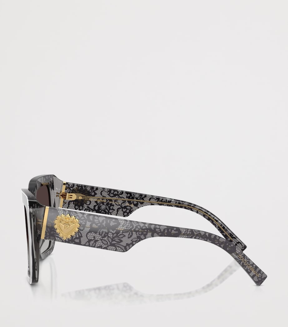 Dolce&Gabbana Lace Print Square Sunglasses Grey Image 3