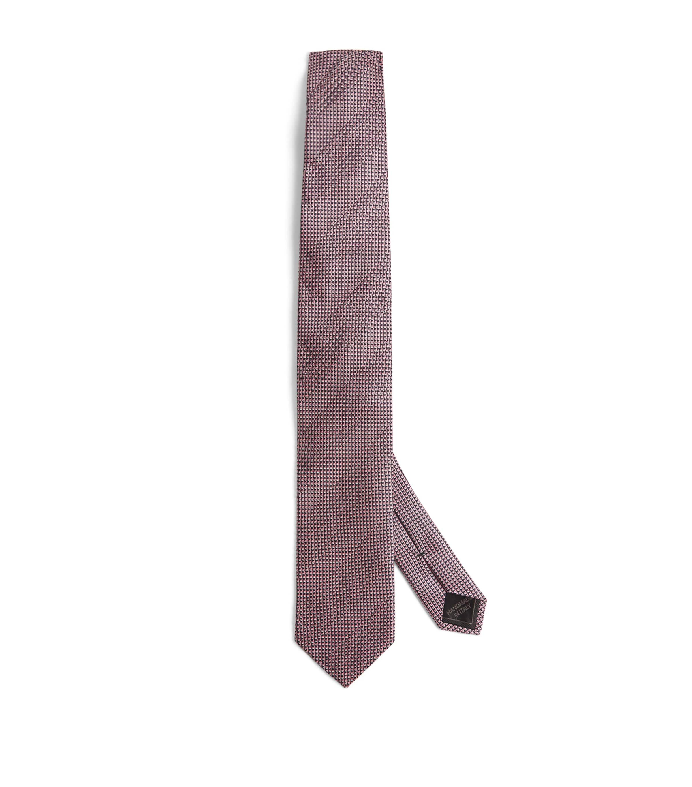 Shop Brioni Silk Diagonal Jacquard Tie In Black