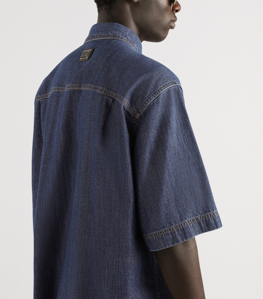 Dolce&Gabbana Mens Denim Oversized Short-Sleeve Shirt Combined Colour Image 4