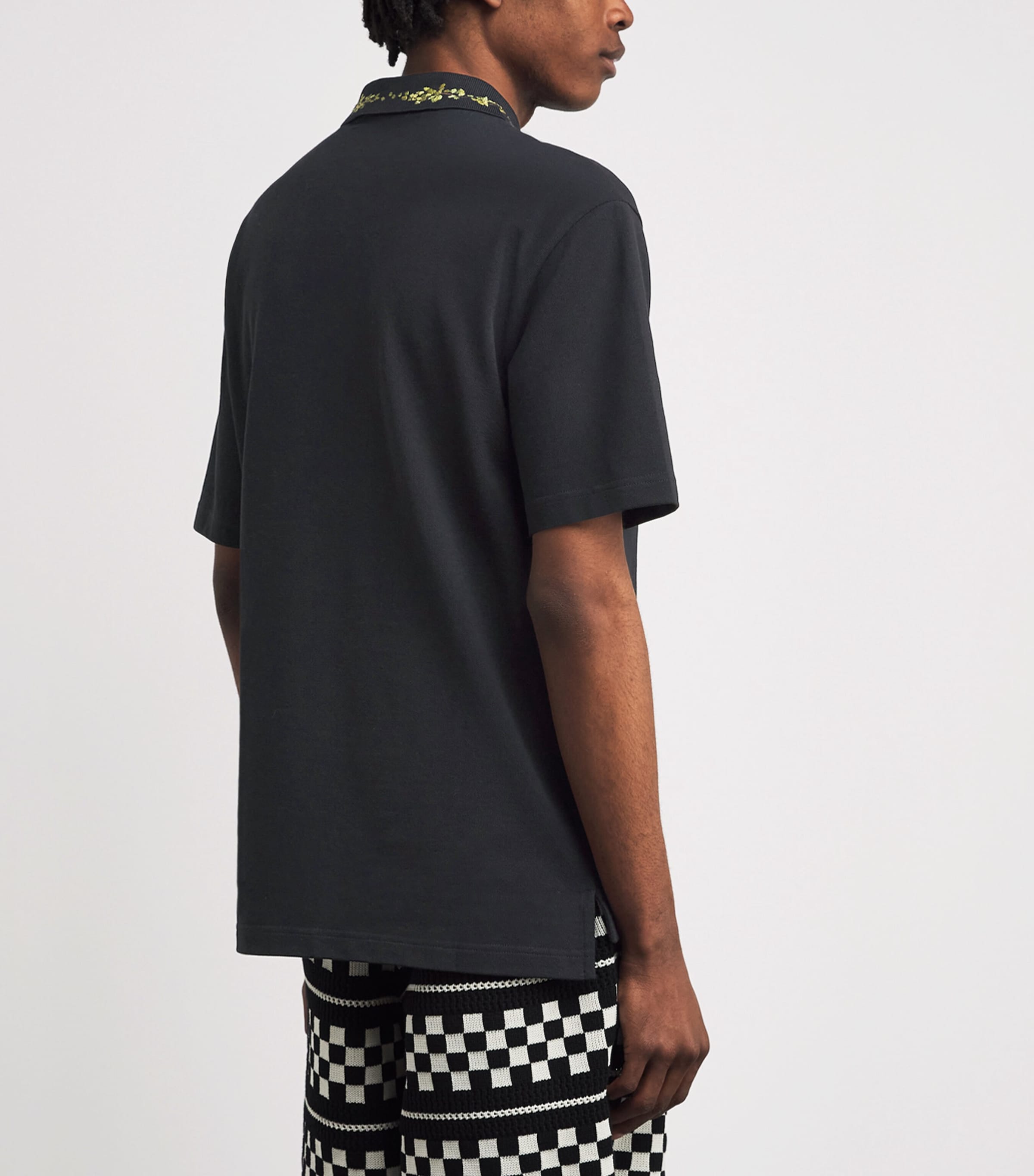 AMIRI Mens Cotton Embroidered Polo Shirt Black Image 5
