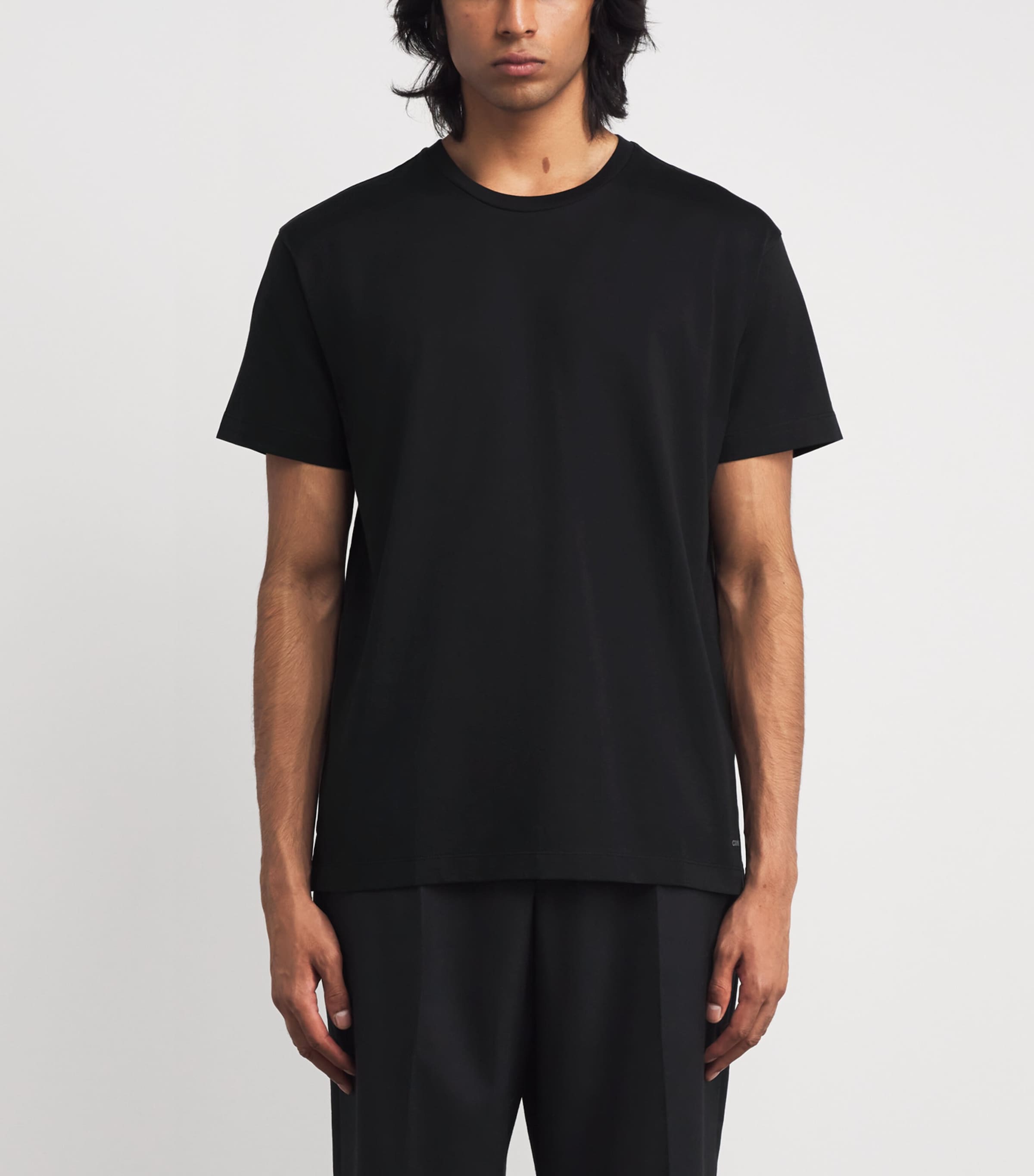 Corneliani Mens Cotton Short-Sleeve T-Shirt Black Image 3