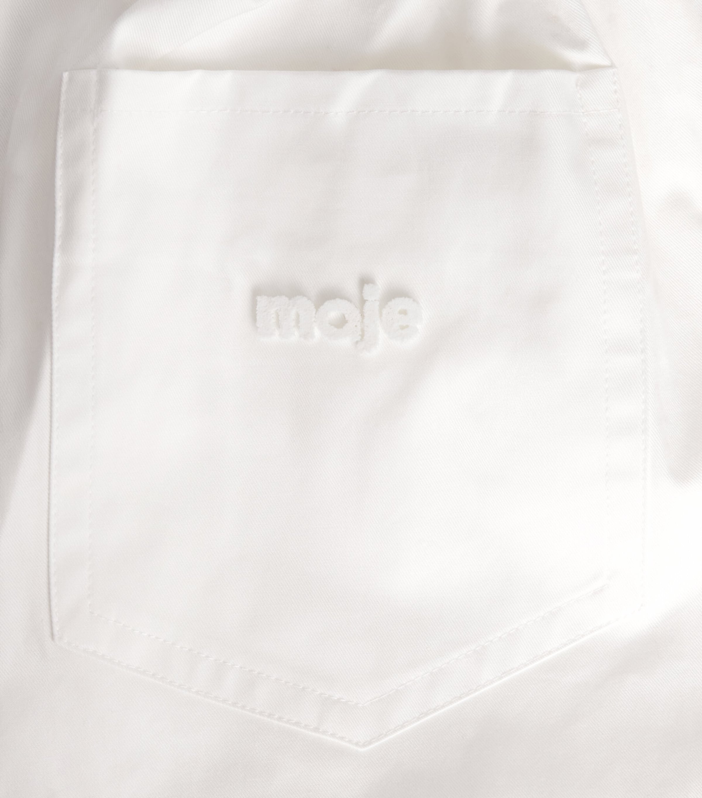 Maje Womens Cotton Belted Trousers White Image 6