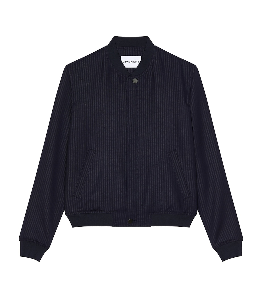 Givenchy Mens Wool-Blend Stripe Bomber Jacket Image 1