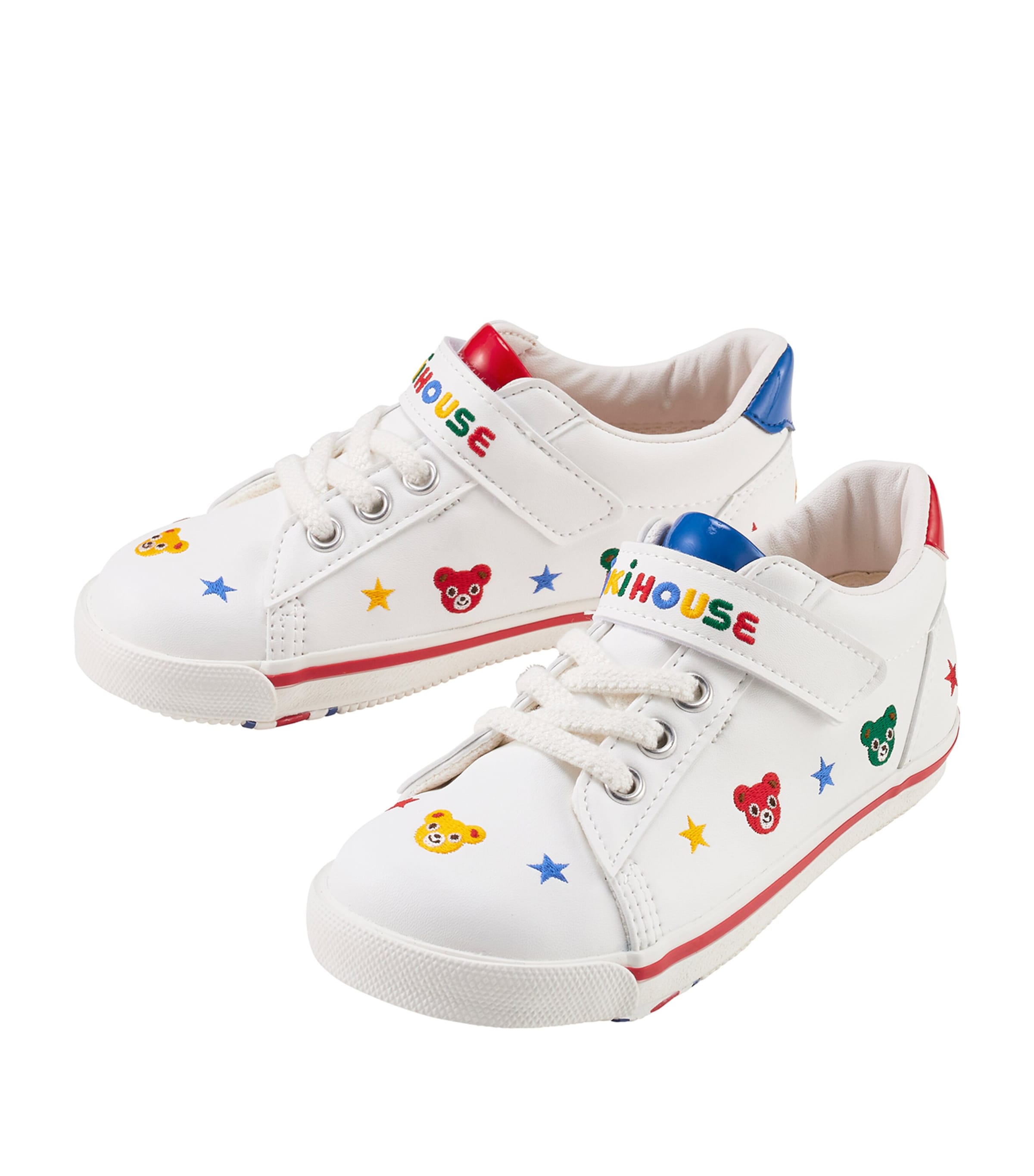 Miki House Kids' Logo-strap Velcro Sneakers In Multi