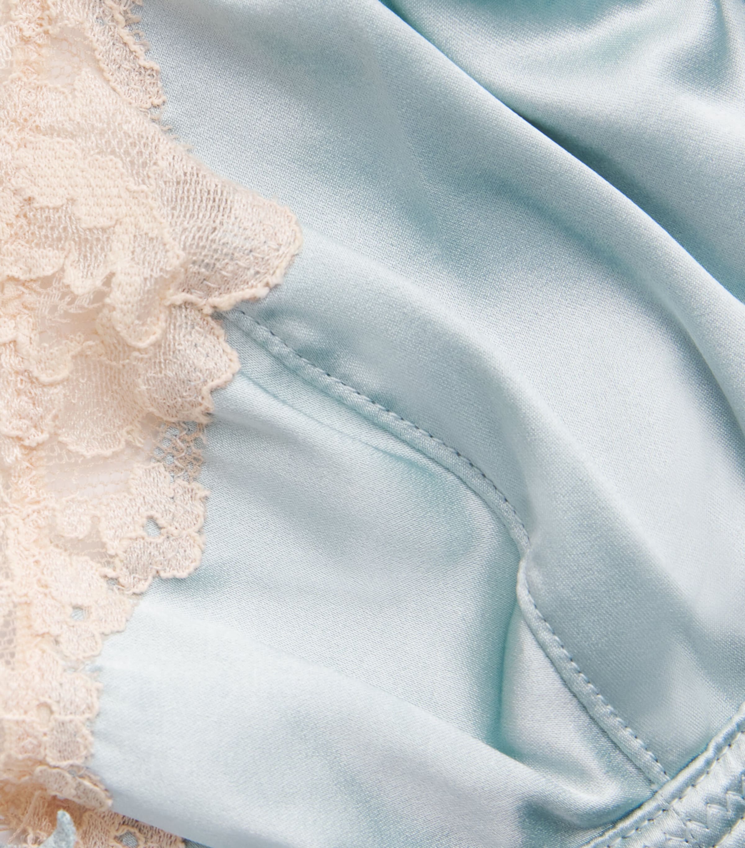 Fleur Du Mal Womens Silk Lace-Trim Juliet Demi Bra Frosted Mint Image 4