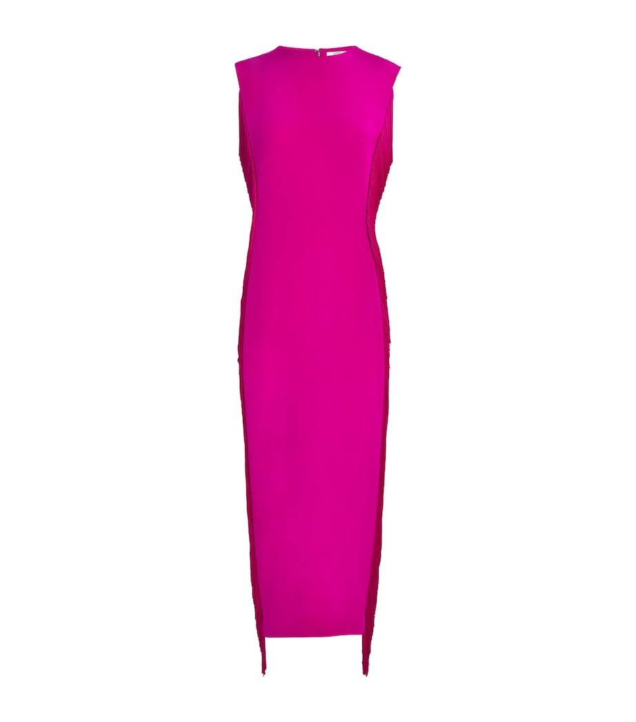 Silk Fringe Bianca Maxi Dress FUSCHIA Image 1
