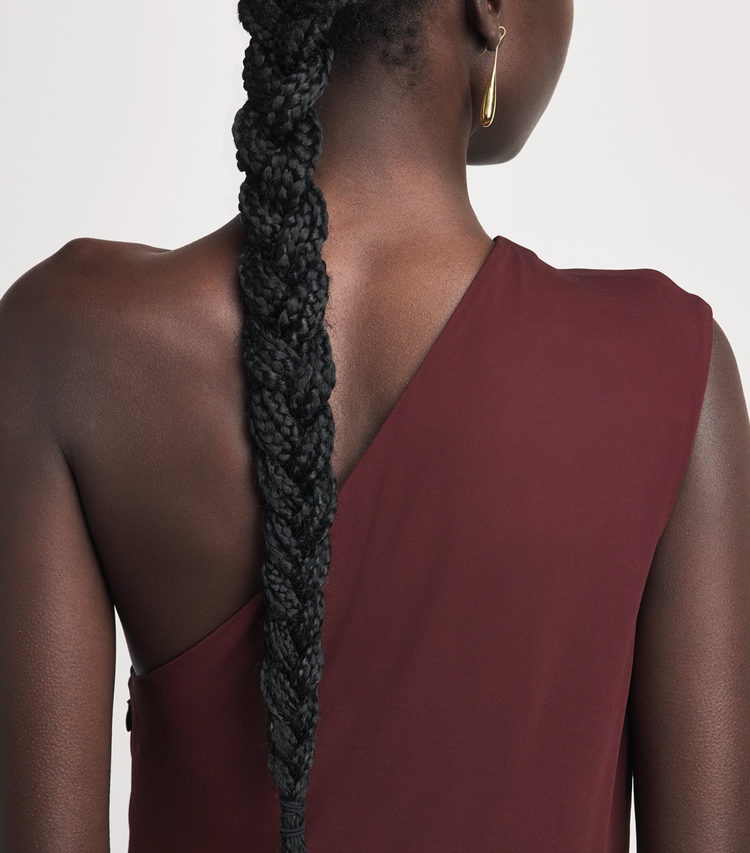 Brandon Maxwell Womens One-Shoulder Mila Maxi Dress Merlot Image 5