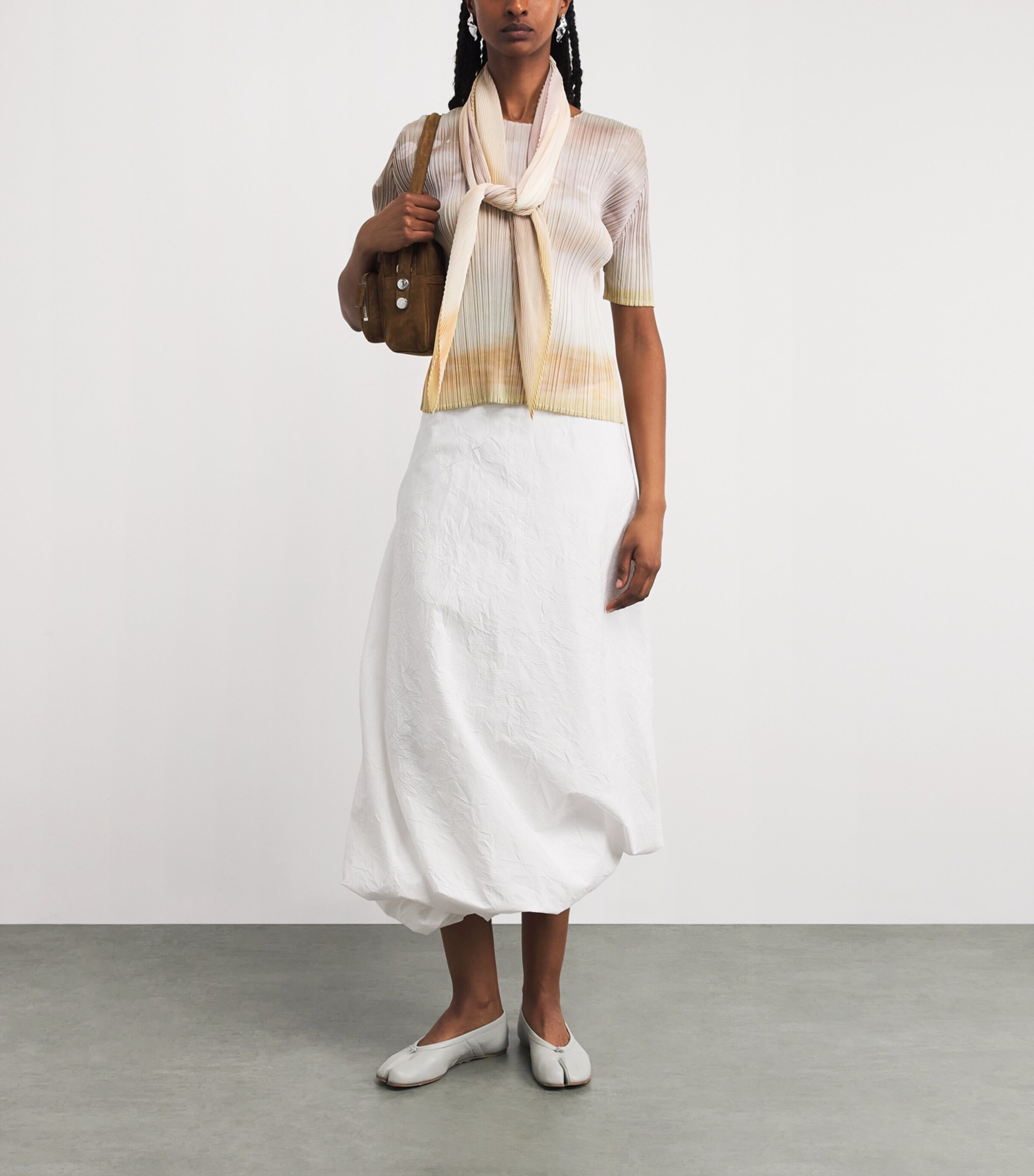 Pleats Please Issey Miyake Sea Bubble Scarf Greige Image 2