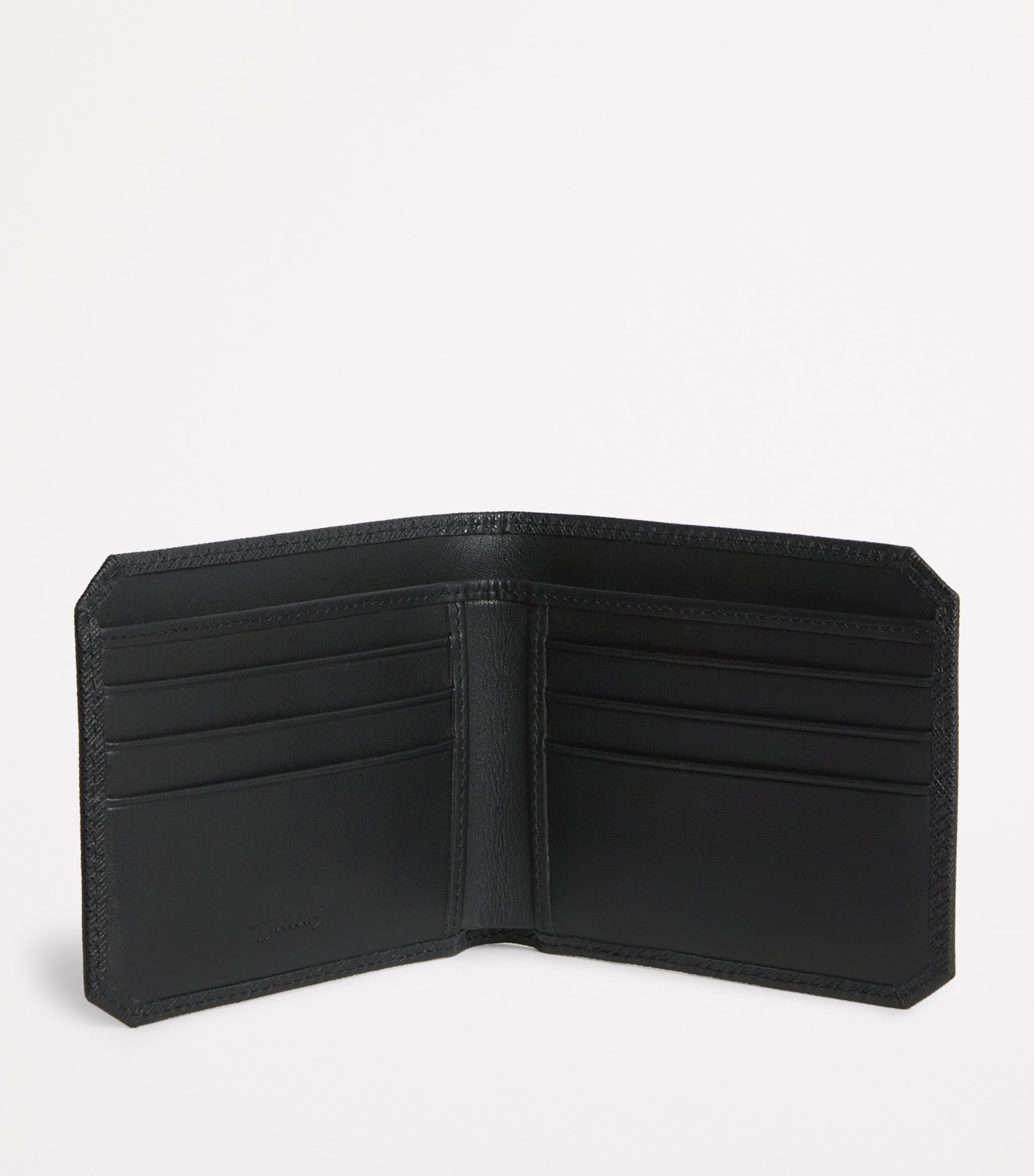Saffiano Leather Bifold Wallet BLACK Image 2