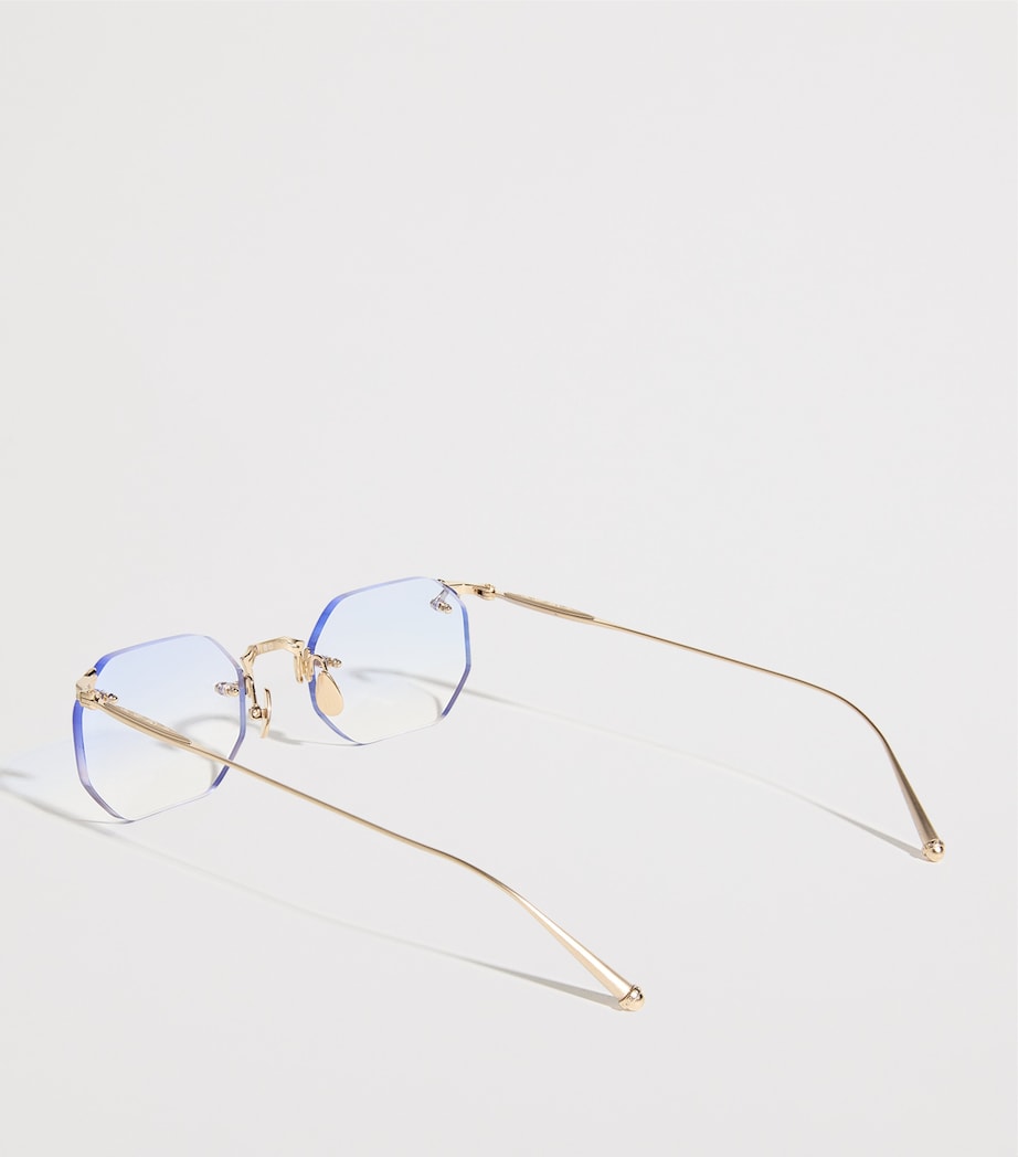 Titanium M3086 Octagonal Sunglasses CAF� BLUE GRADIENT Image 3