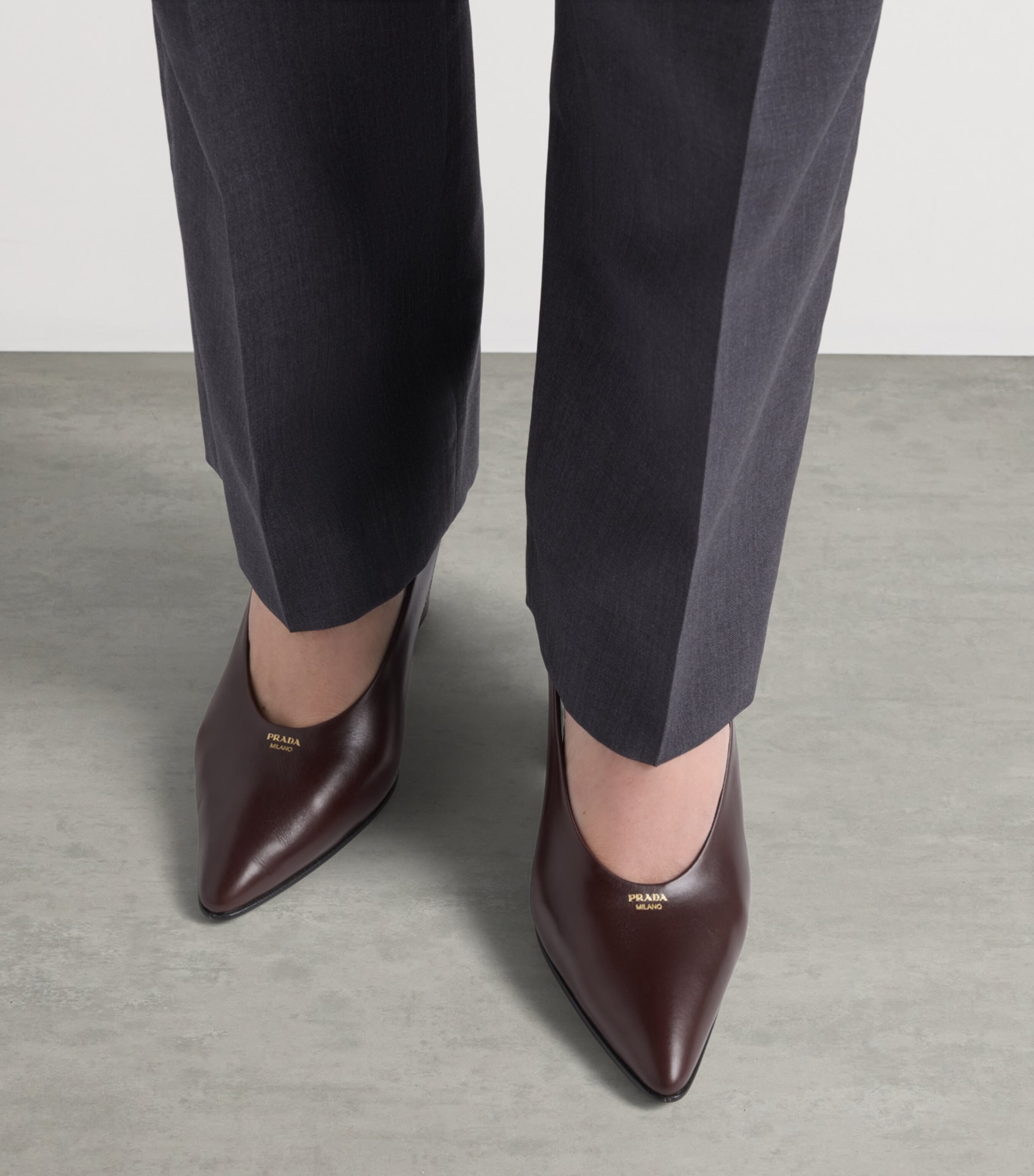 Prada Leather Slingback Pumps 85 Brown Image 2