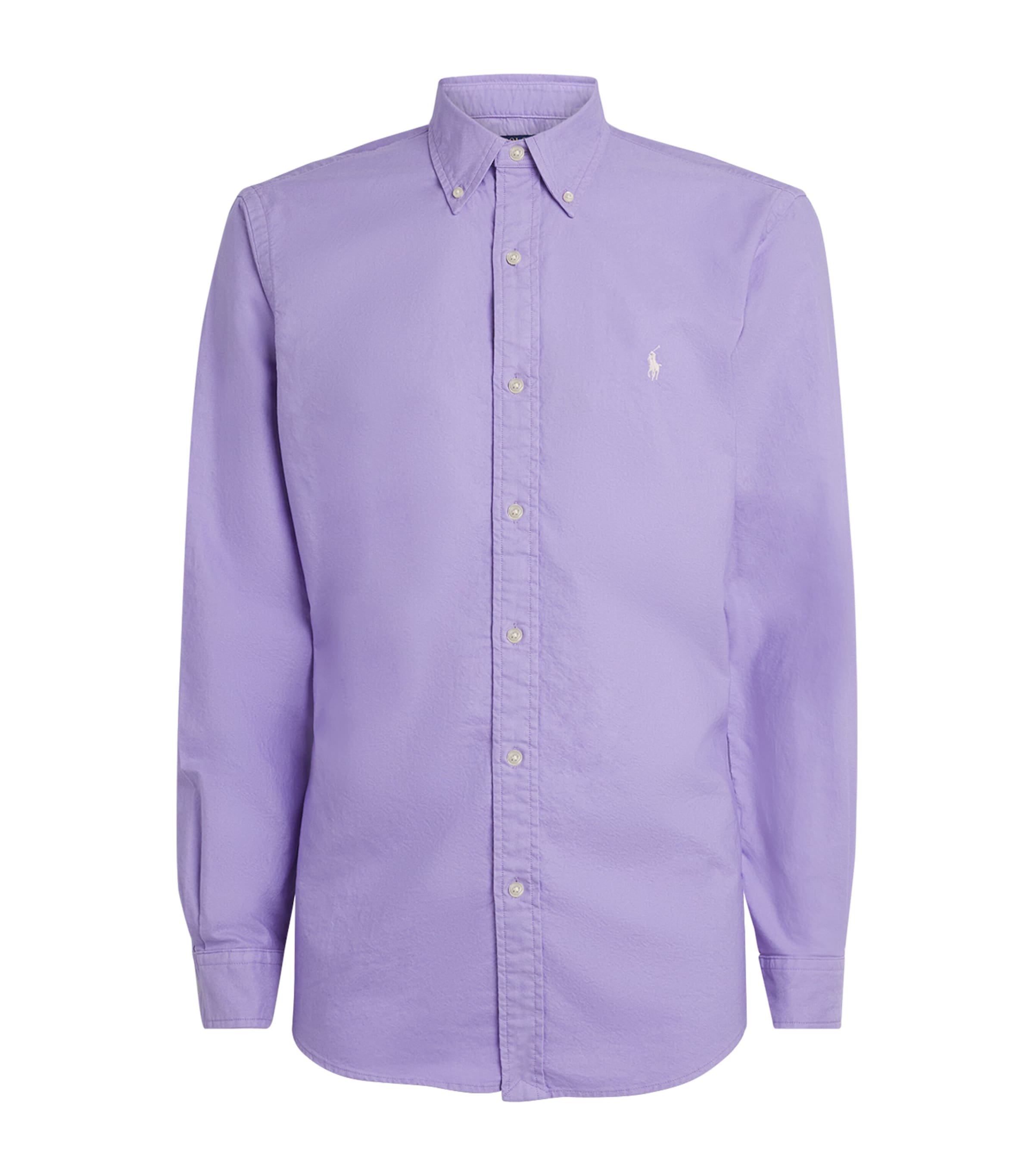 Polo Ralph Lauren Mens Cotton Garment-Dyed Oxford Shirt Powder Purple Image 1
