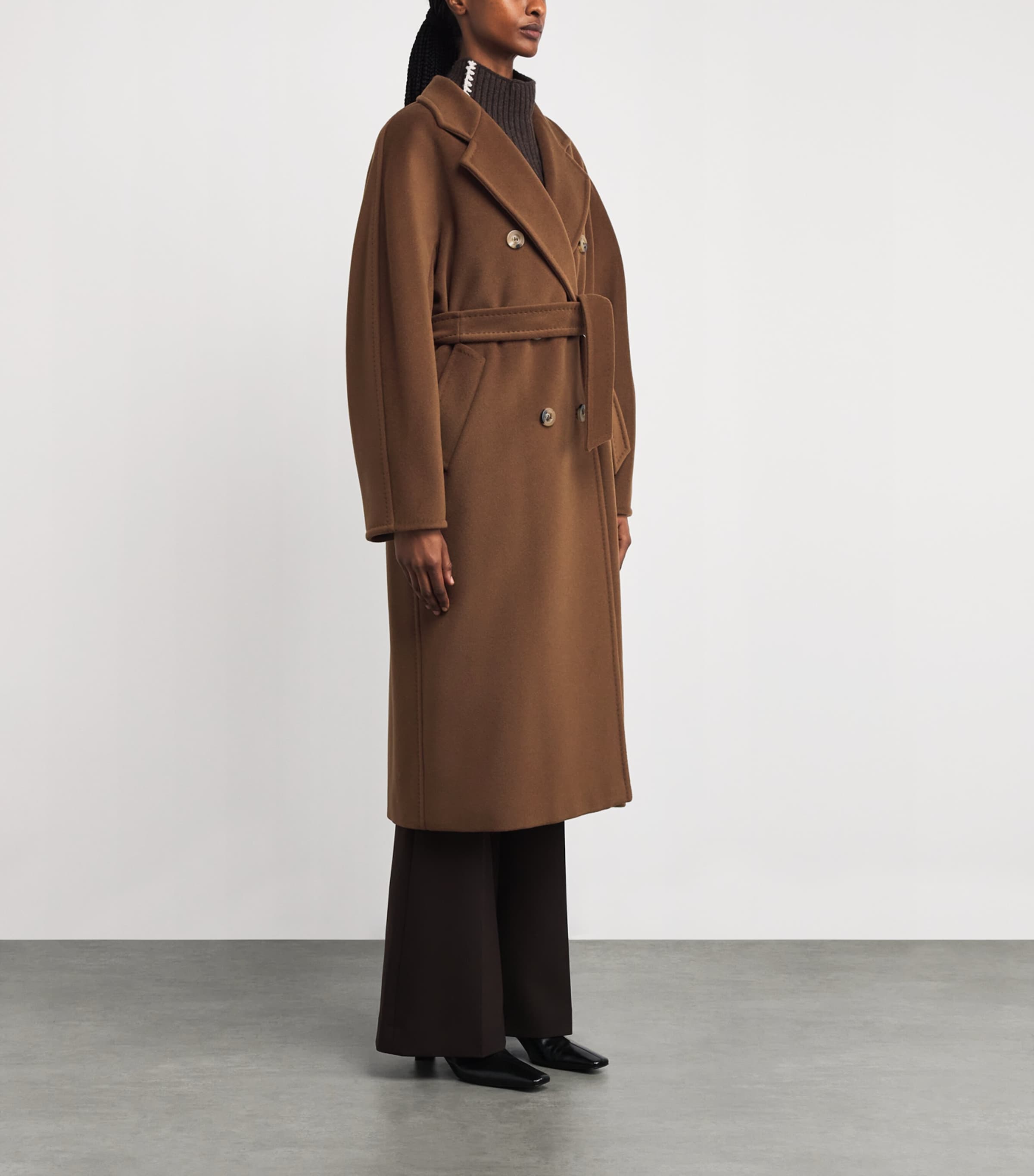 Wool-Cashmere Belted Coat TOBACCO Image 3