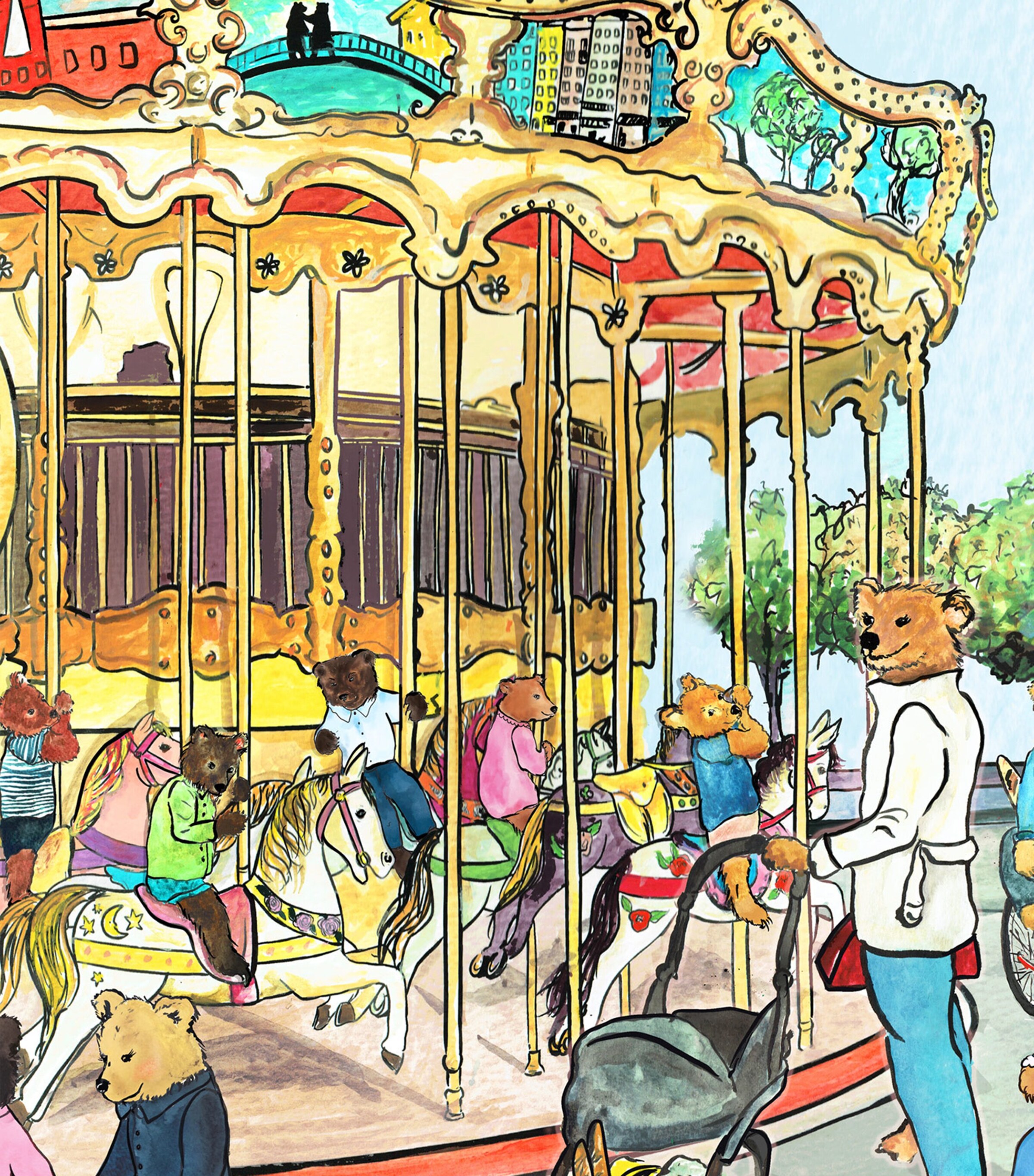 Les Ours d’Eiffel Paris A3 Print MULTI Image 3