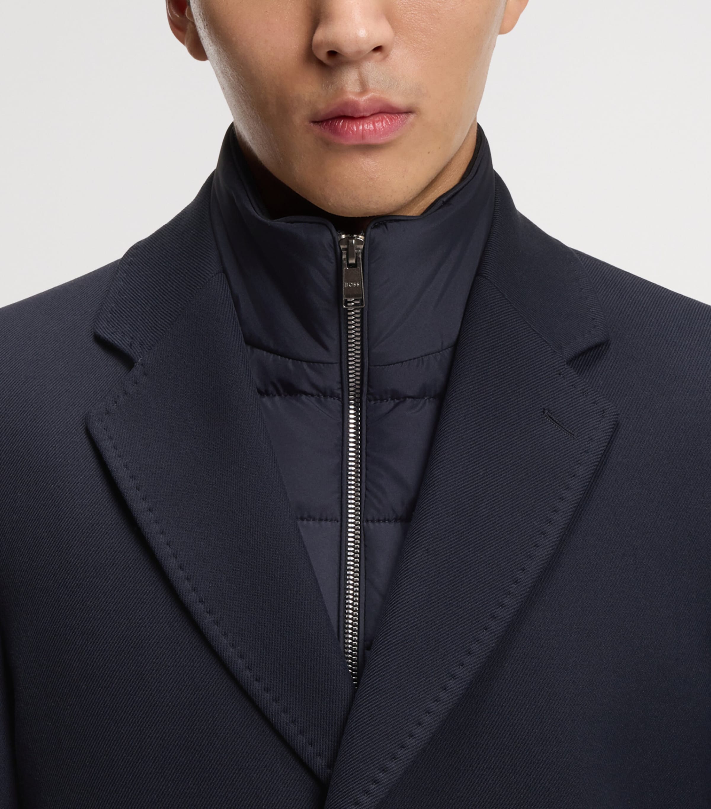 BOSS Mens Cotton-Blend Padded-Liner Coat Image 5