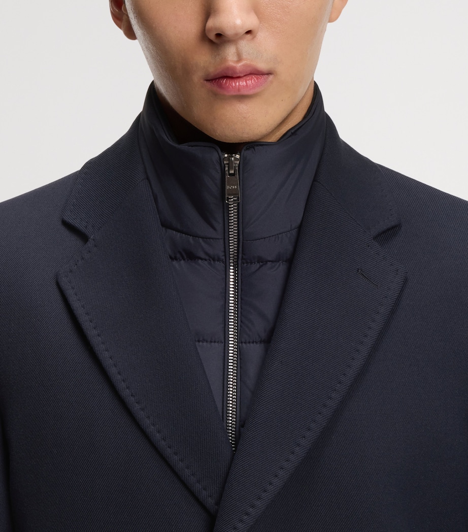 BOSS Mens Cotton-Blend Padded-Liner Coat Image 5