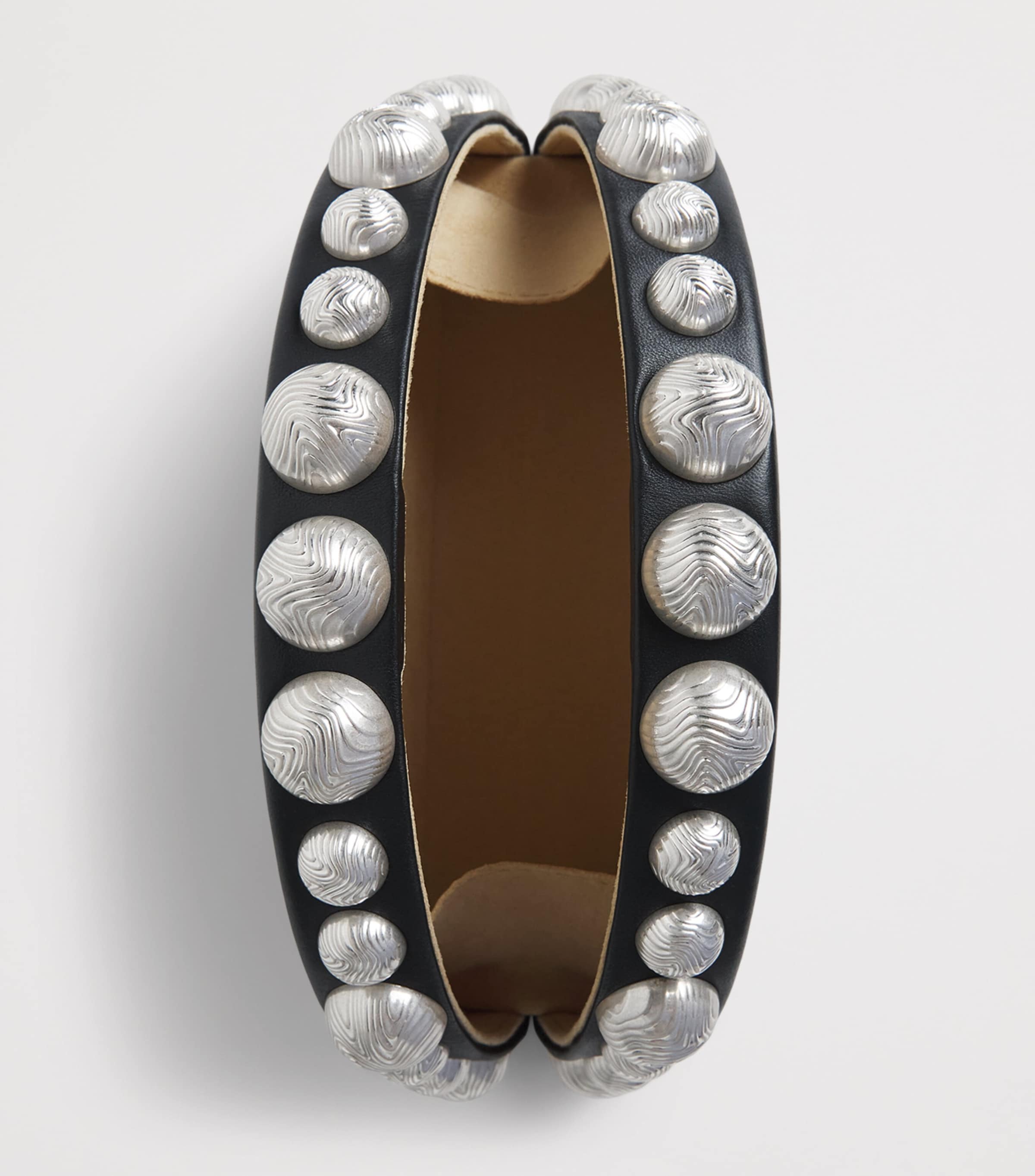 Cult Gaia Leather Beaded Gili Clutch Bag Black Image 4