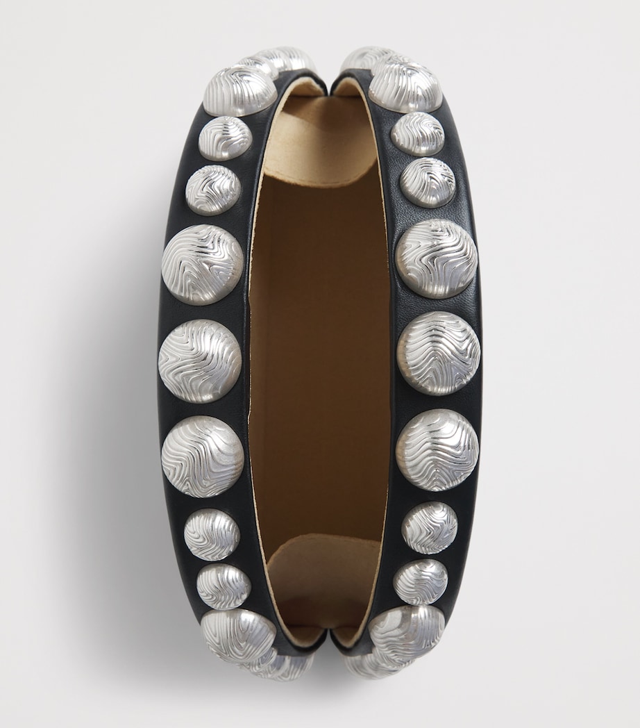 Cult Gaia Leather Beaded Gili Clutch Bag Black Image 4