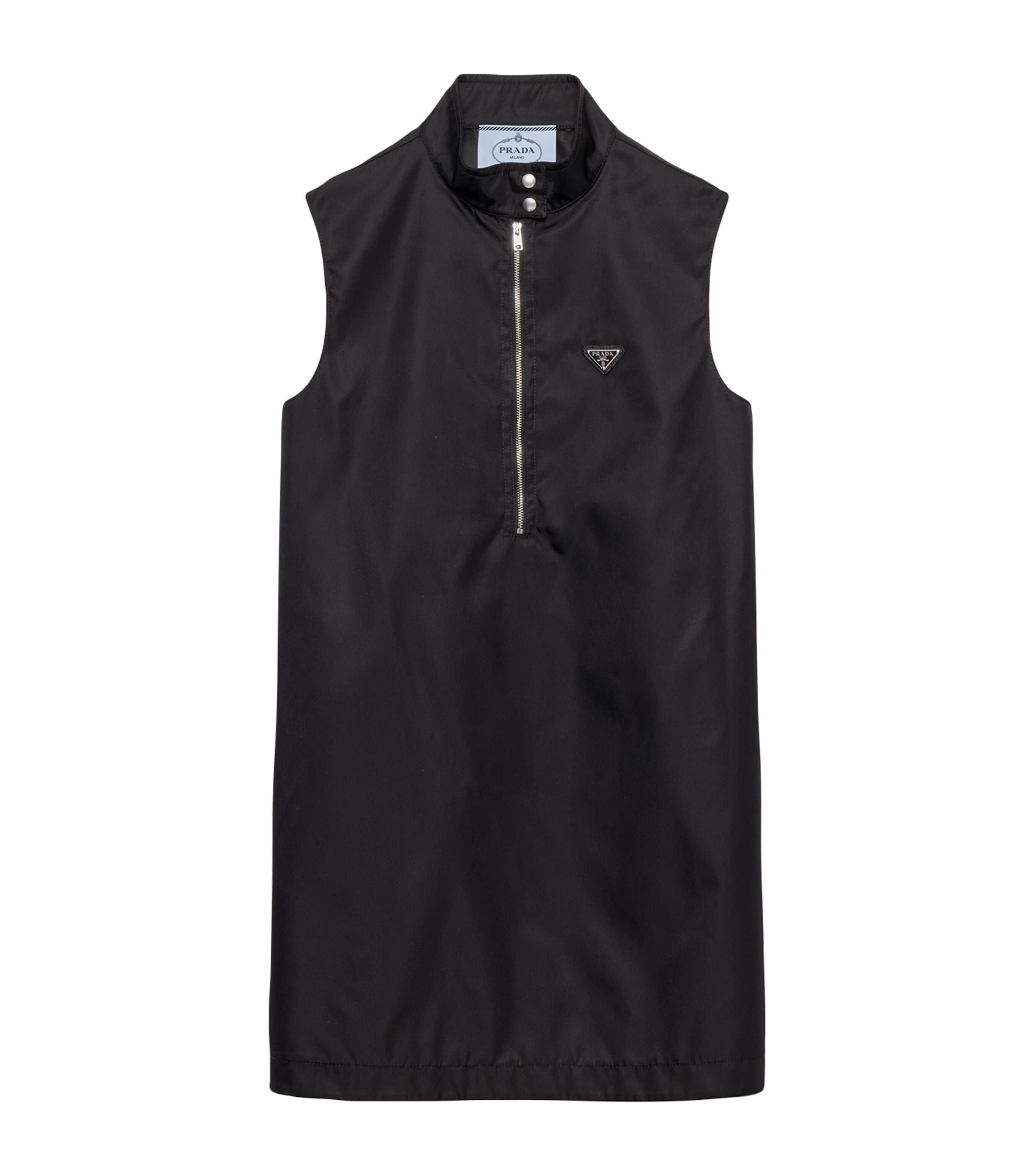 Prada Womens Re-Nylon Sleeveless Mini Dress Black Image 1