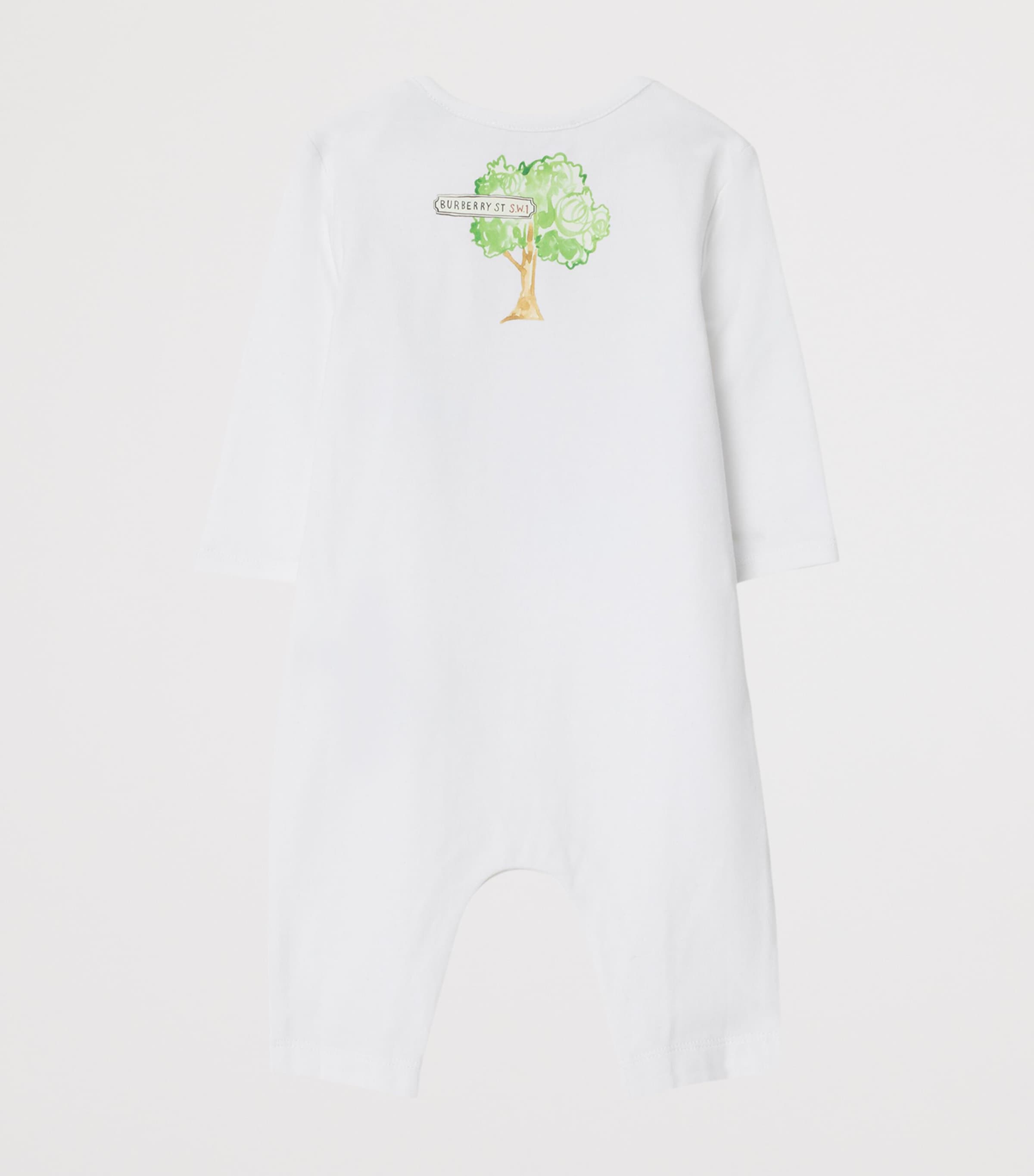 Stretch-Cotton London Playsuit (1-18 Months) WHITE Image 2