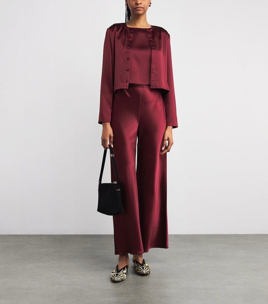 Satin Barb Bias Trousers BORDEAUX Image 2