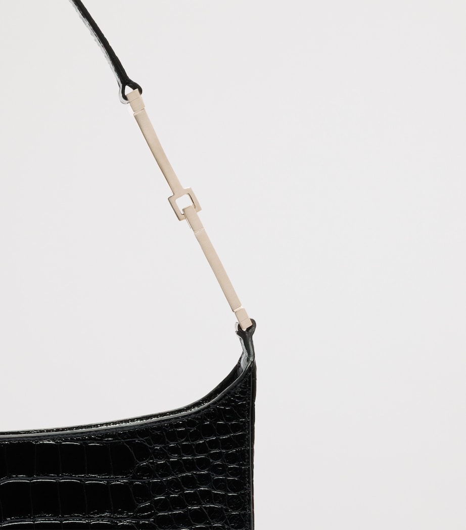 TOM FORD Small Croc-Embossed Leather Arc Shoulder Bag Naa Image 5