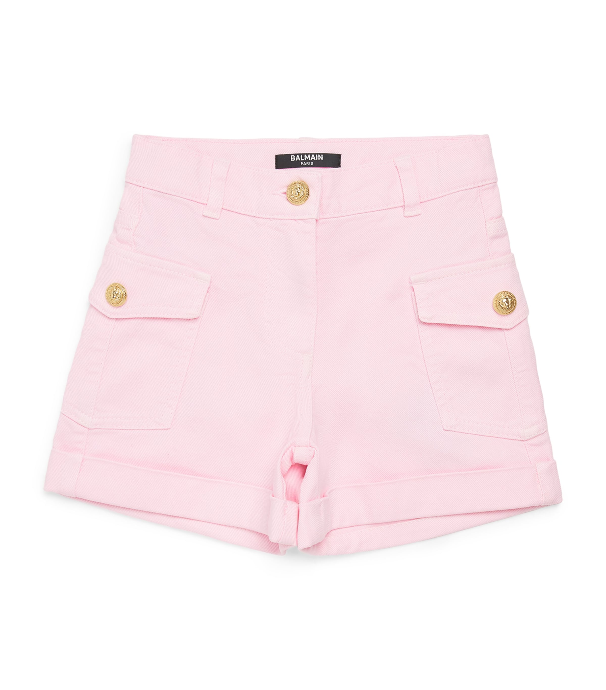 Balmain Kids Denim Button-Detail Shorts (8-10 Years) Rosa Chiaro Image 1